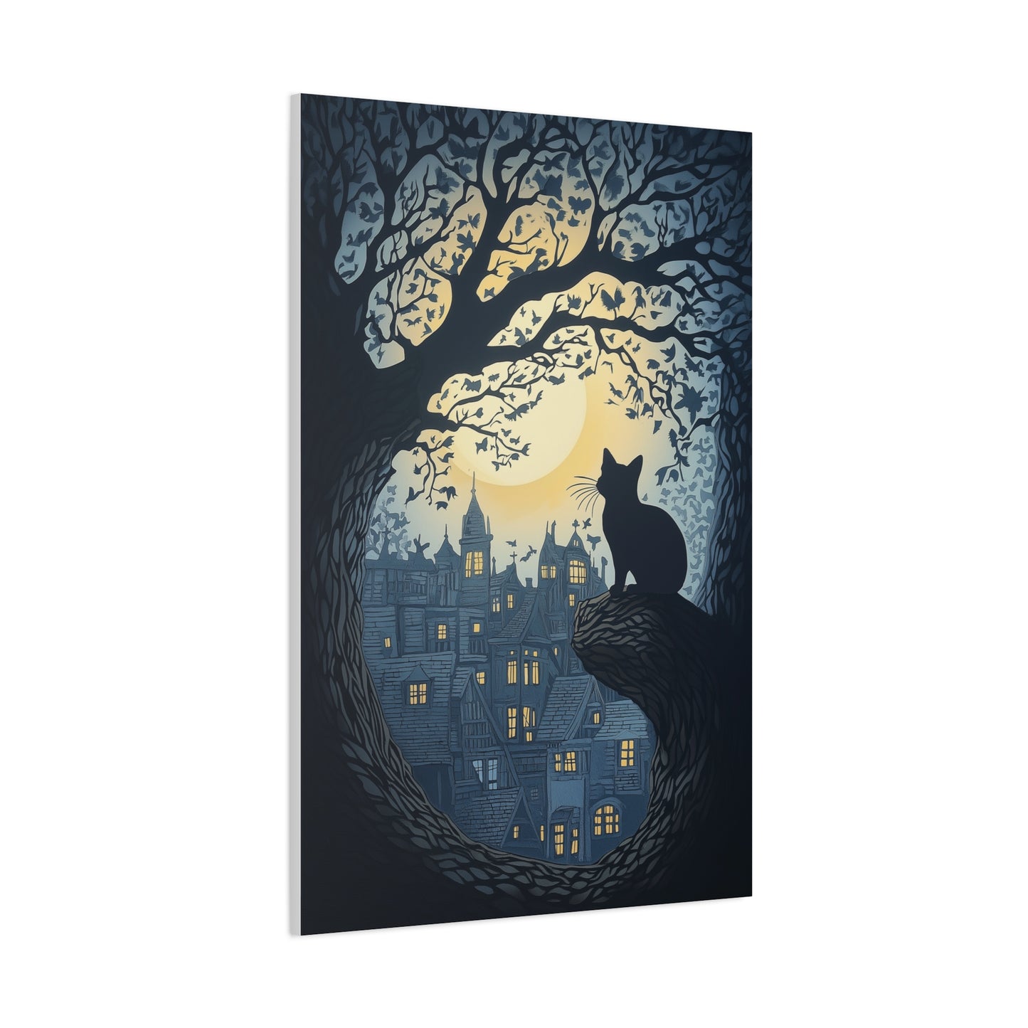 Chat Mystique sous la Lune Enchantée