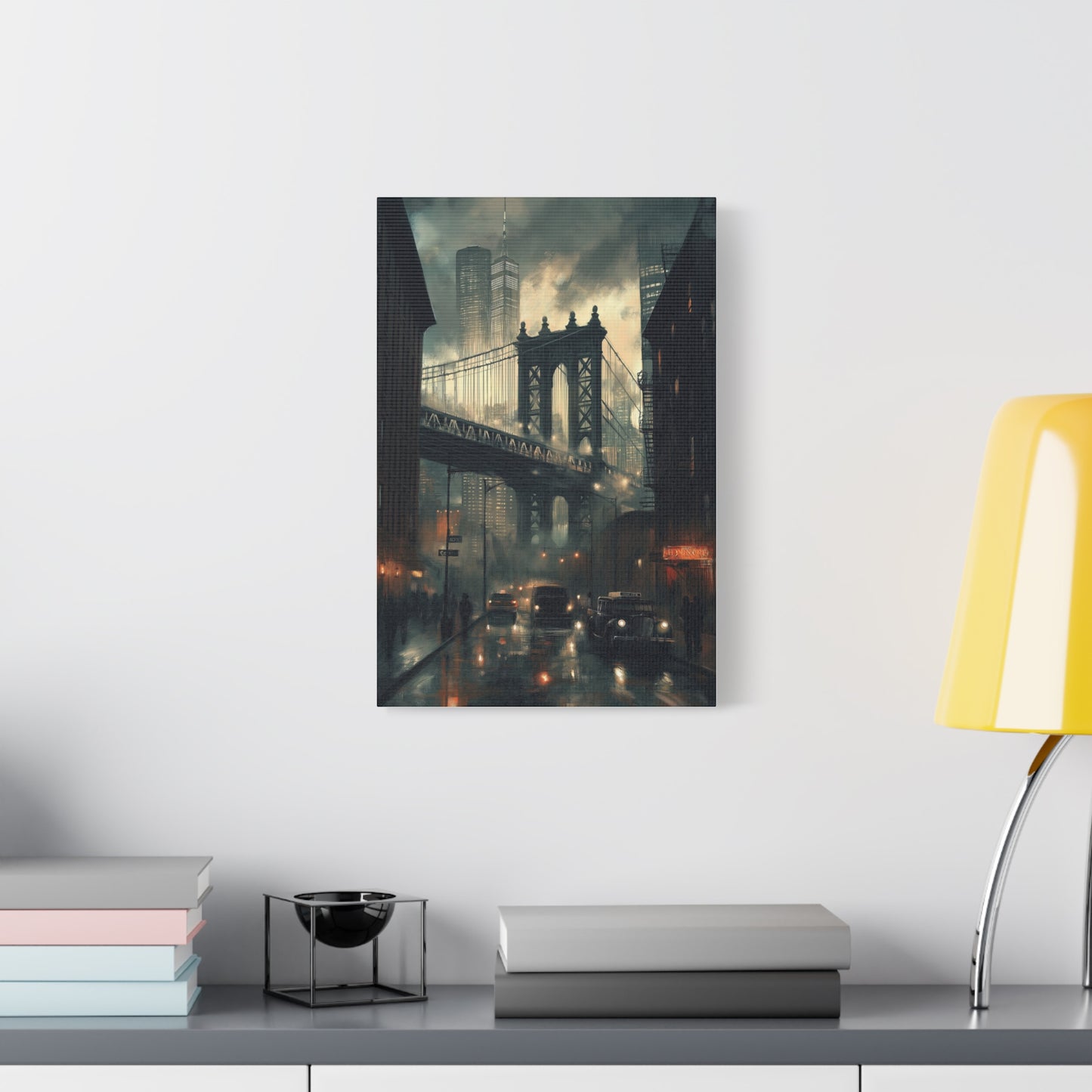 Pont de Manhattan sous la Pluie