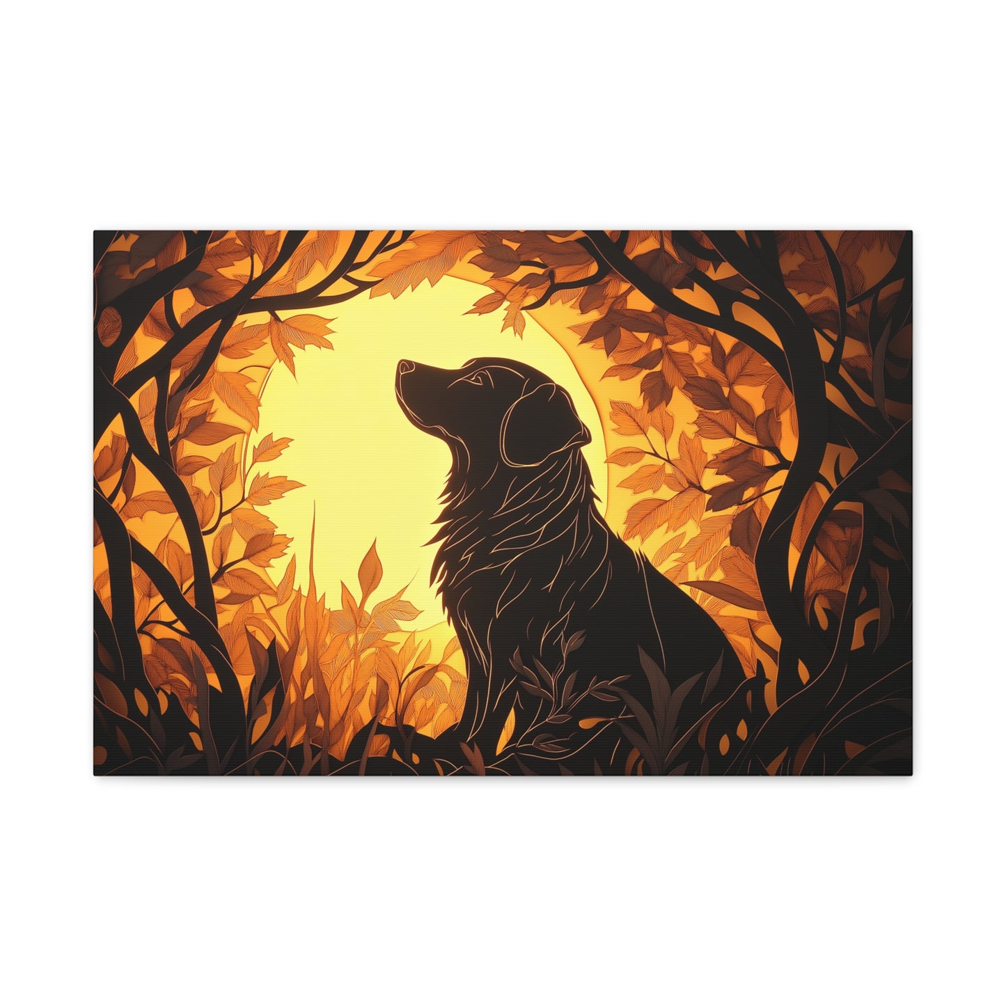 Chien Rêveur au Crépuscule Enchanté