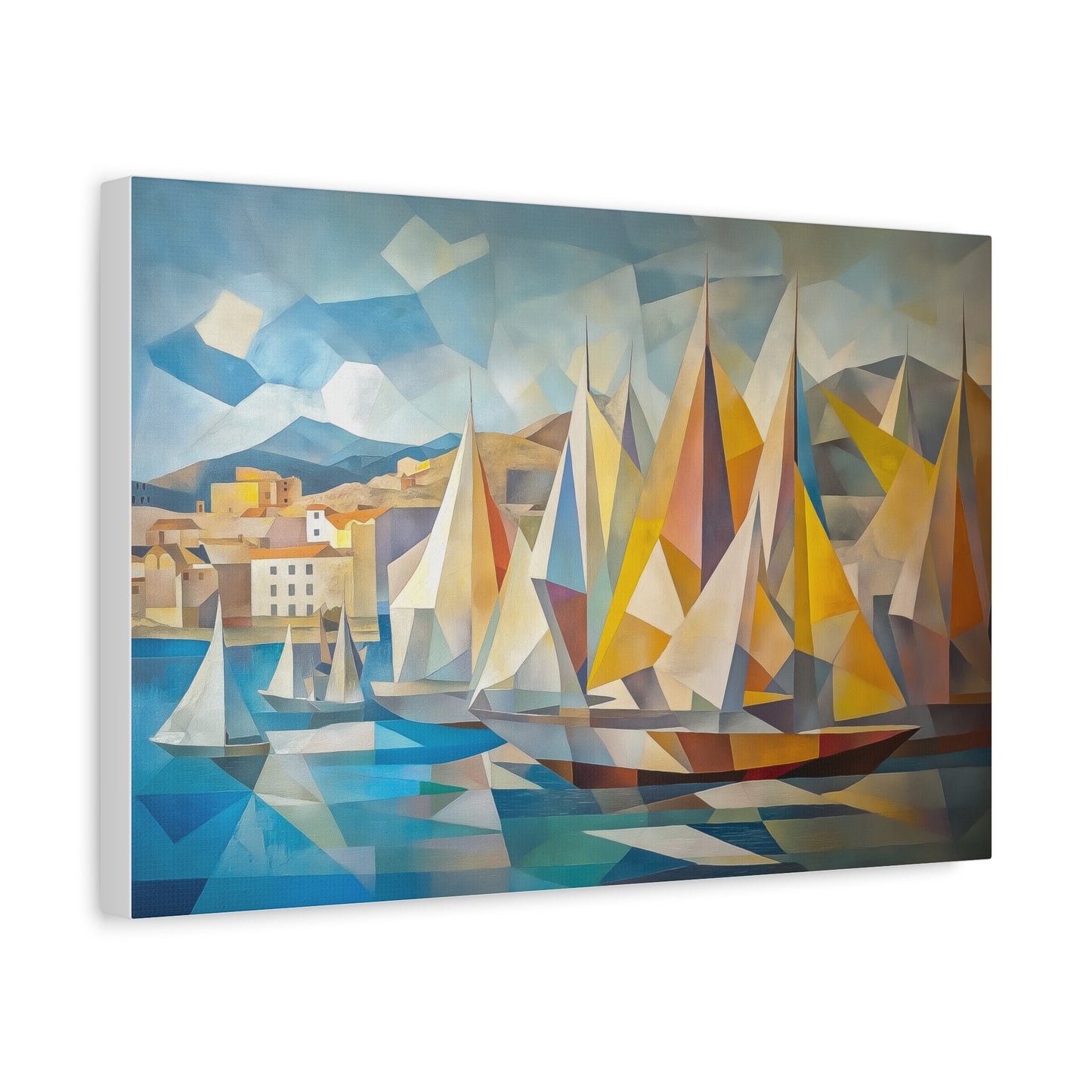 Voiles Colorées sur Mer Géométrique