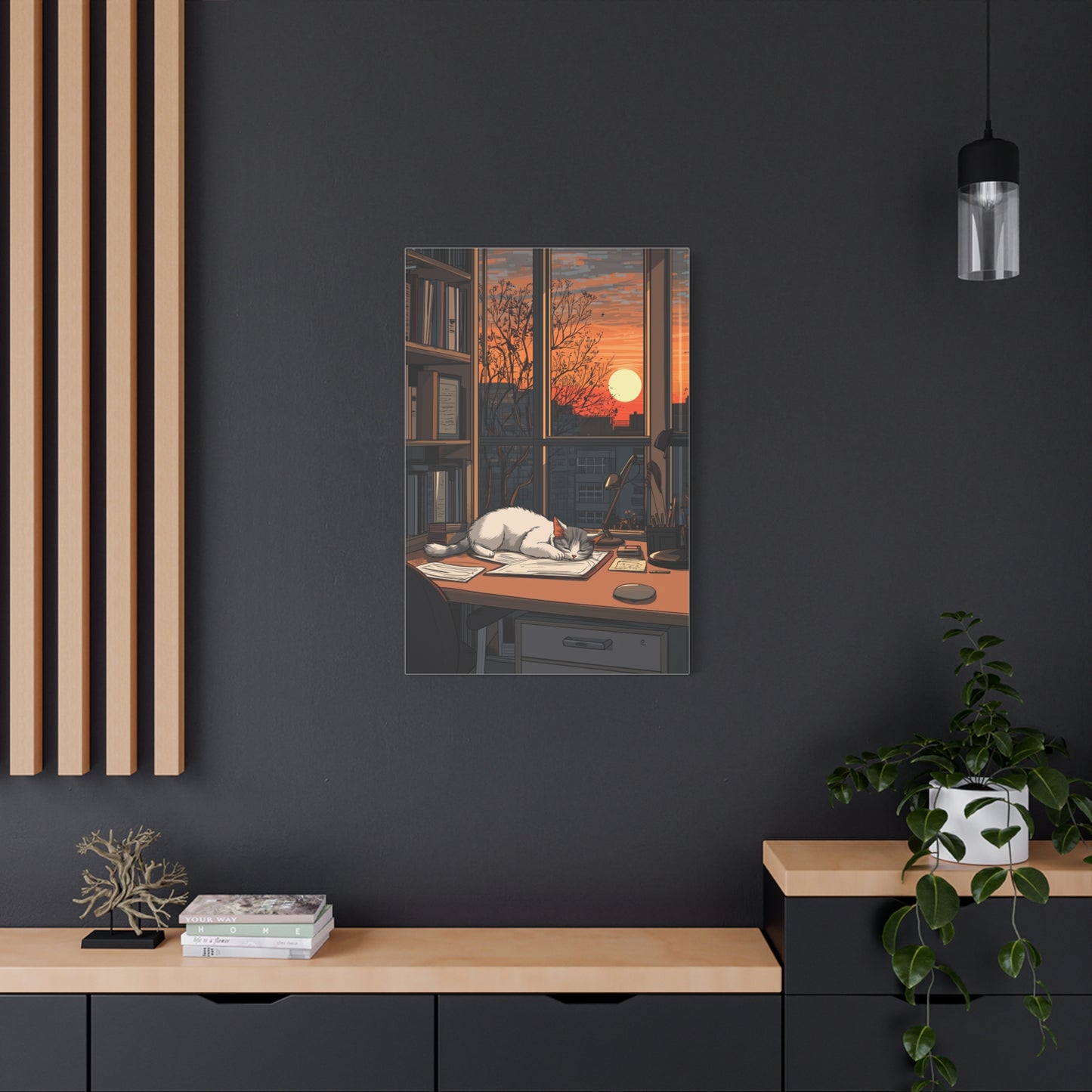 Douceur Féline au Coucher de Soleil
