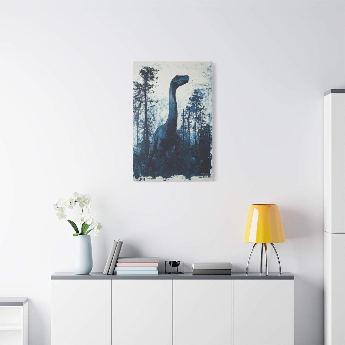 "Dino Bleu Majestueux en Forêt"