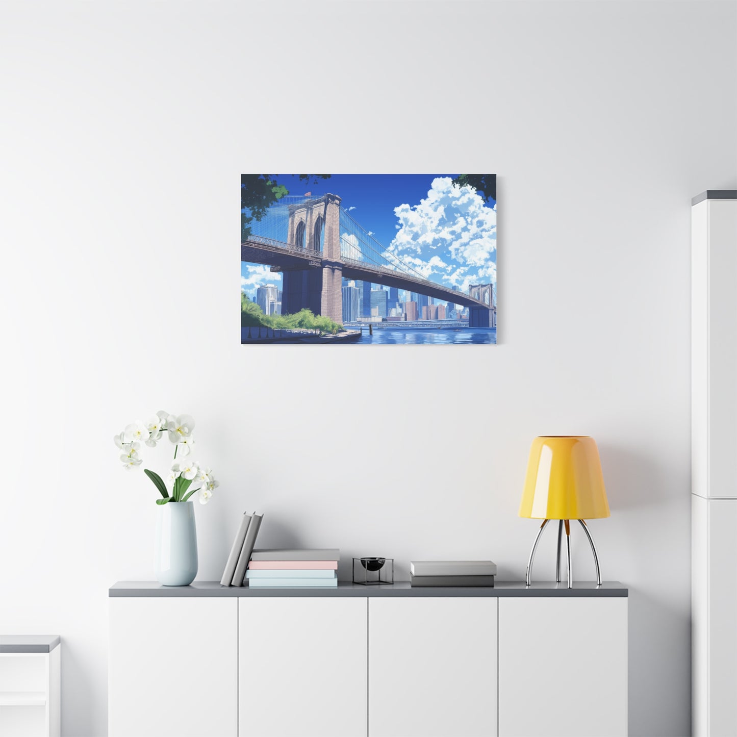Pont de Brooklyn sous un Ciel Radieux