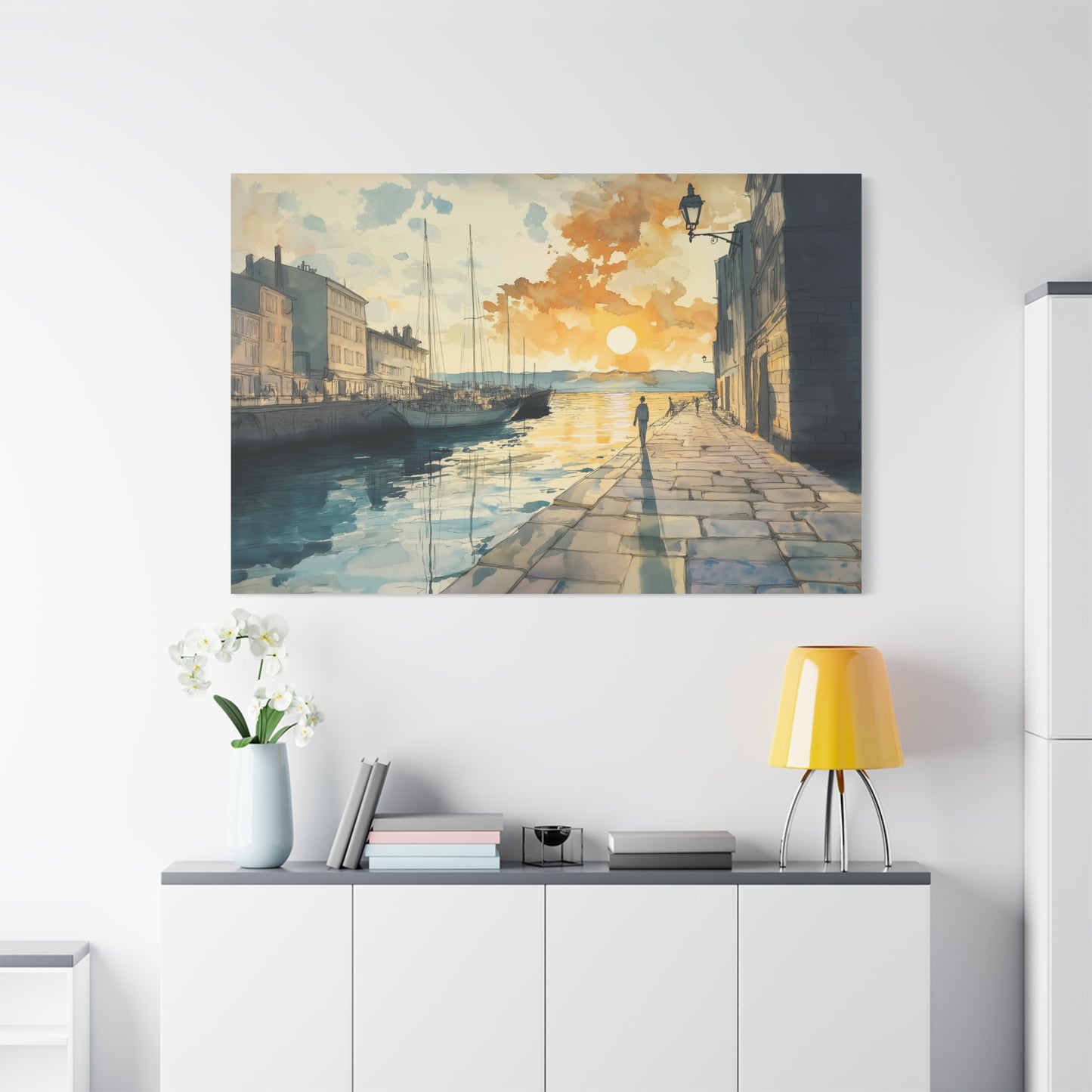 Crépuscule Enchanté au Bord de l'Eau