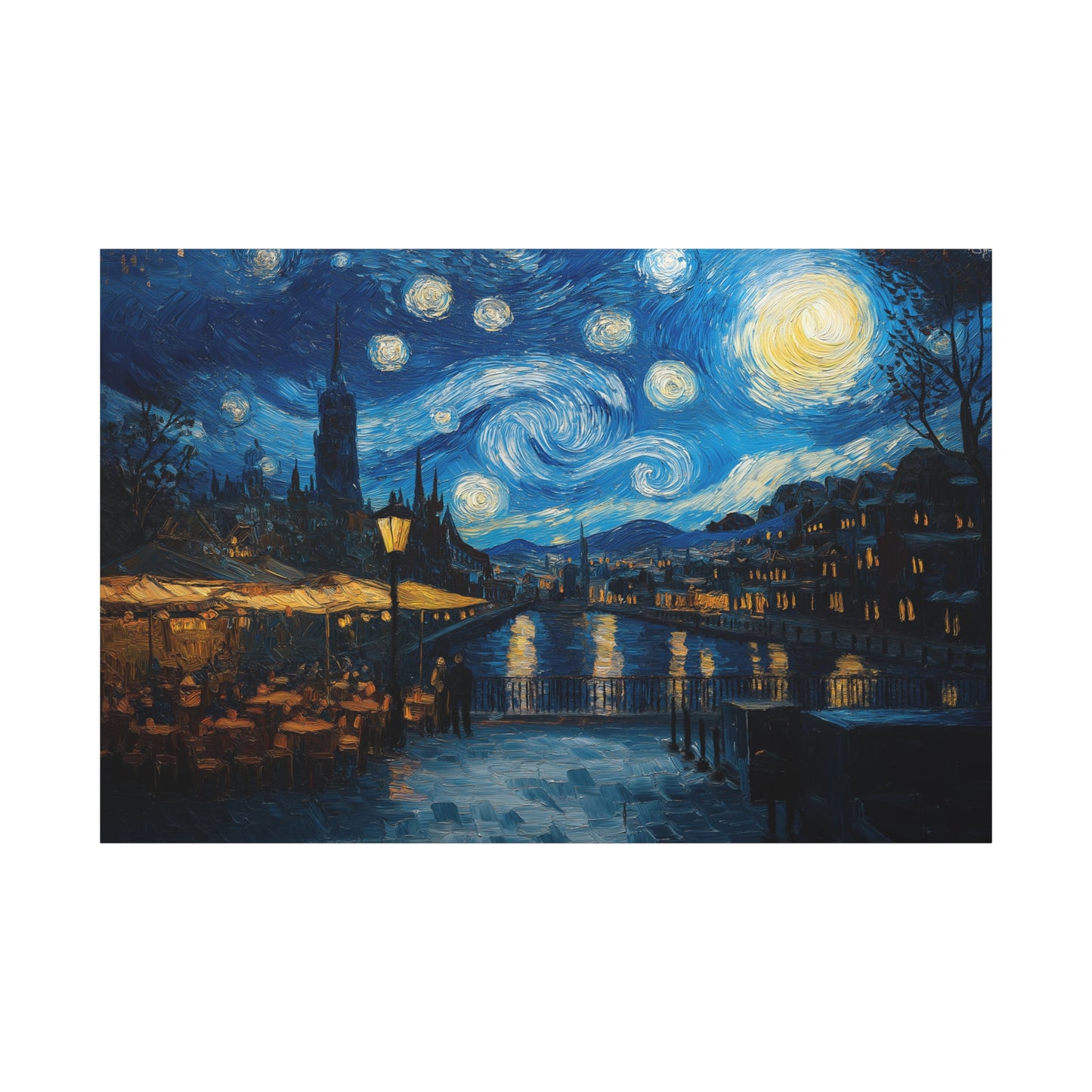 Nocturne Étoilé en Bord de Rivière