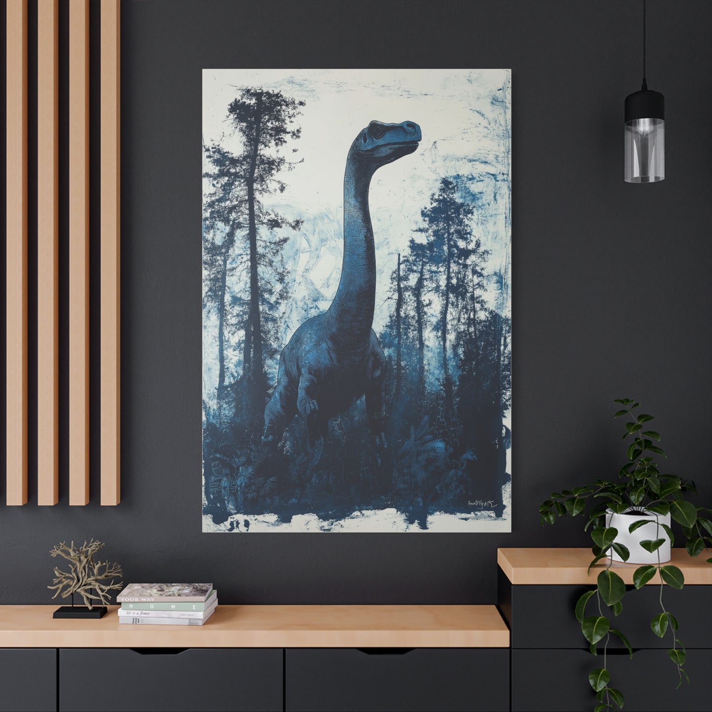 "Dino Bleu Majestueux en Forêt"