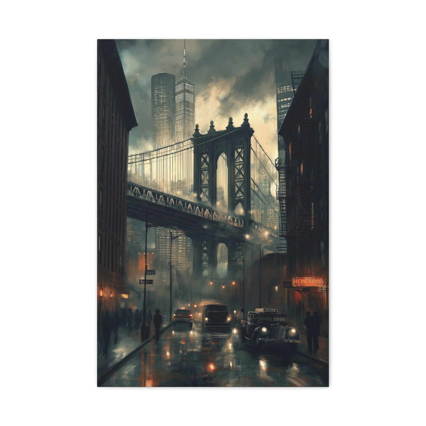 Pont de Manhattan sous la Pluie