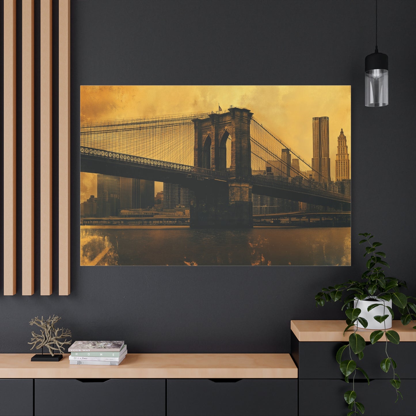 Pont de Brooklyn à l'Aura Dorée