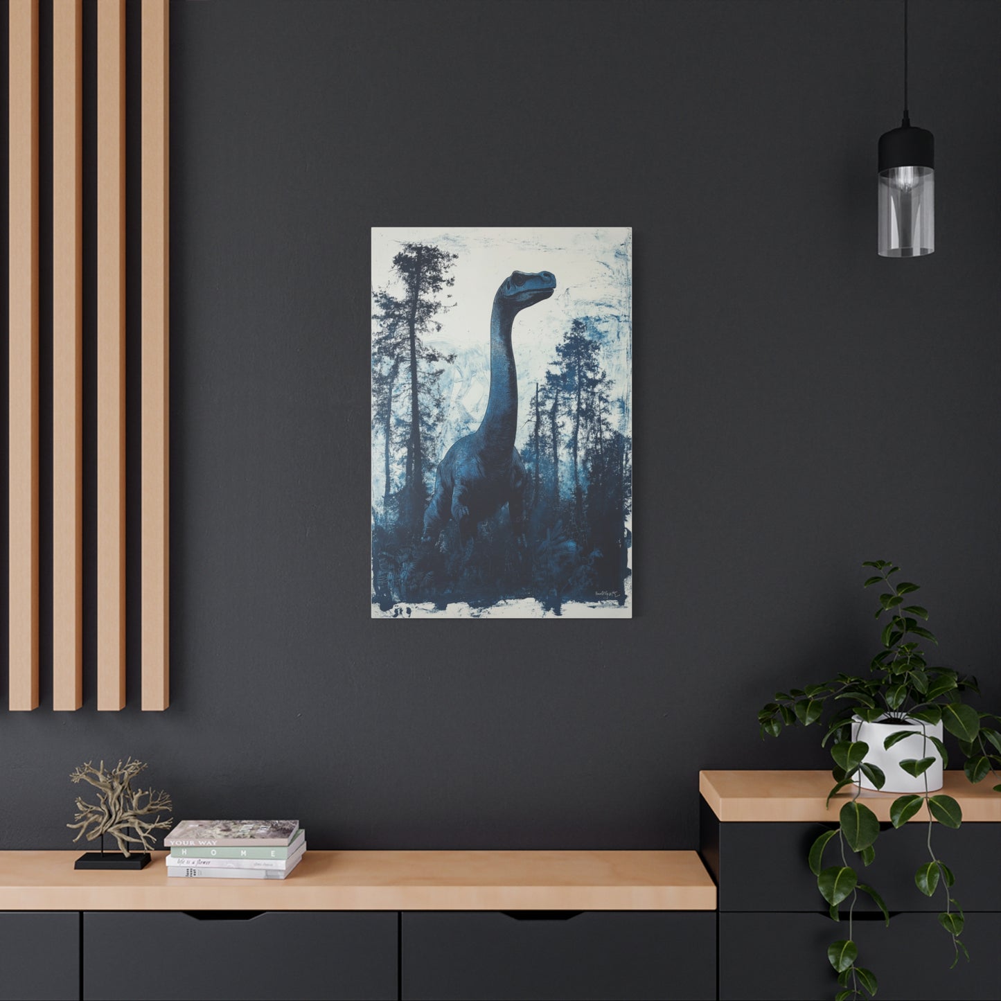 "Dino Bleu Majestueux en Forêt"