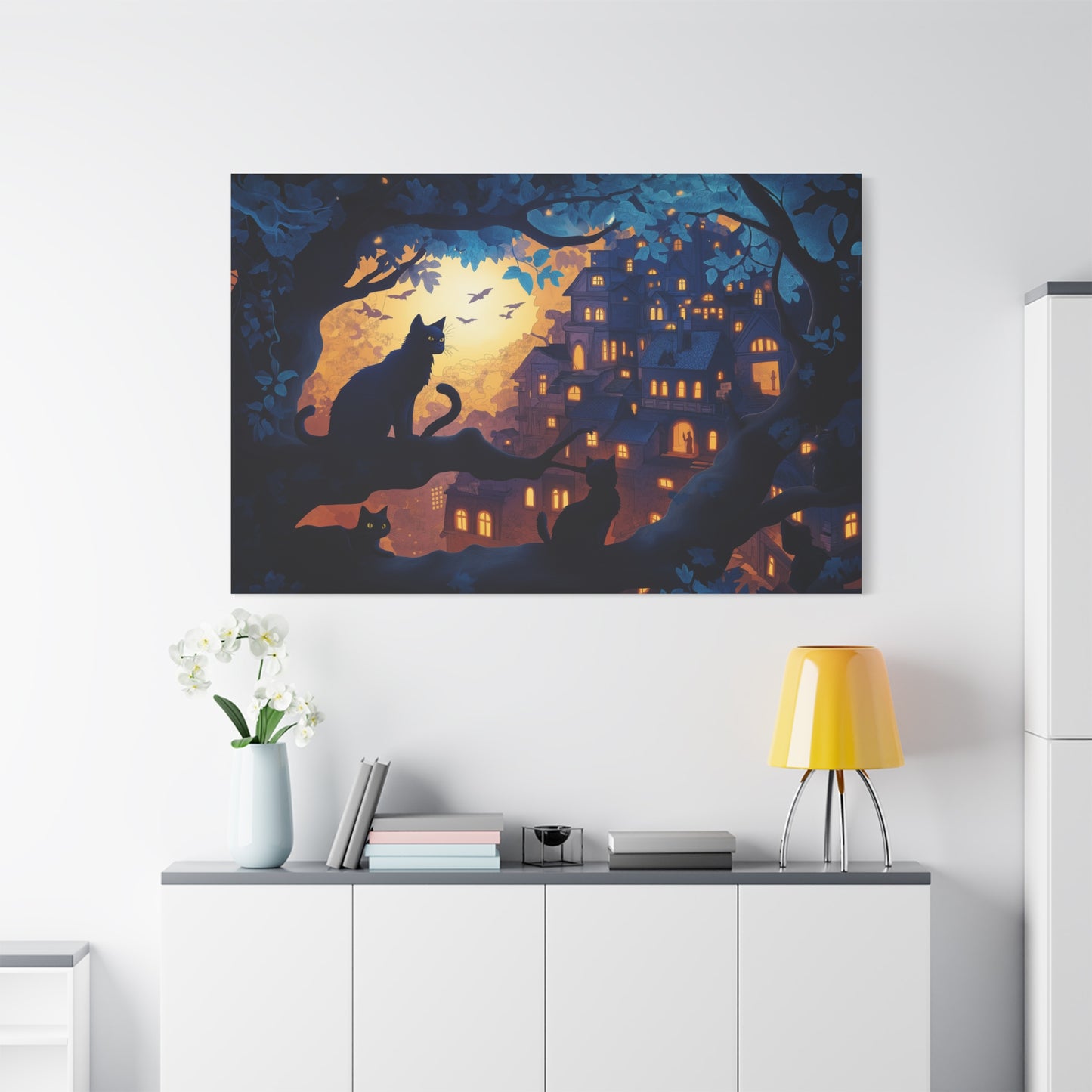 Mystère Nocturne: Chats et Lumières Magiques