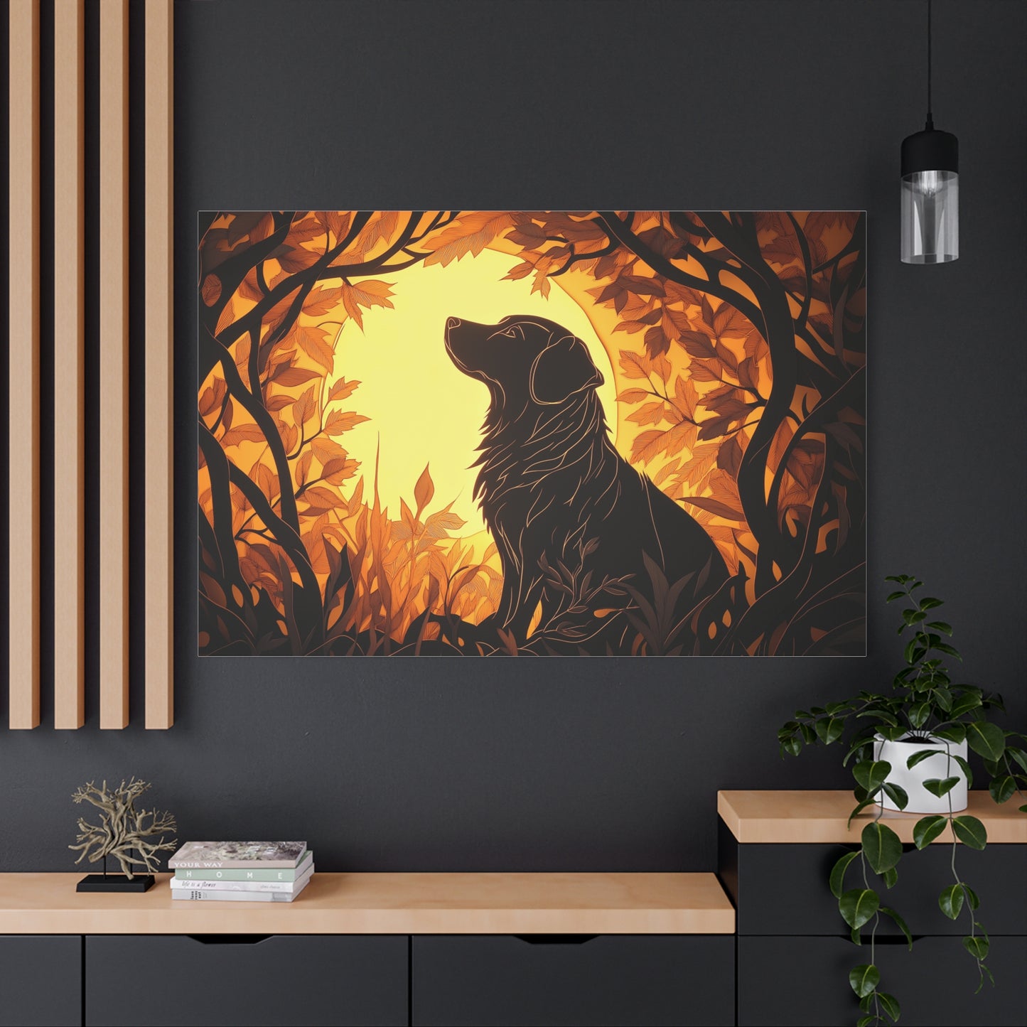 Chien Rêveur au Crépuscule Enchanté