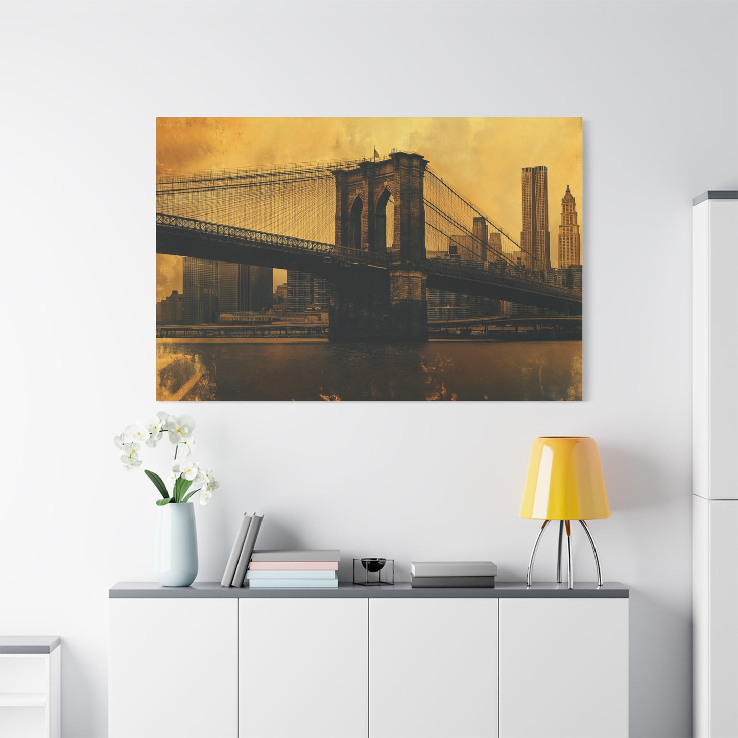 Pont de Brooklyn à l'Aura Dorée