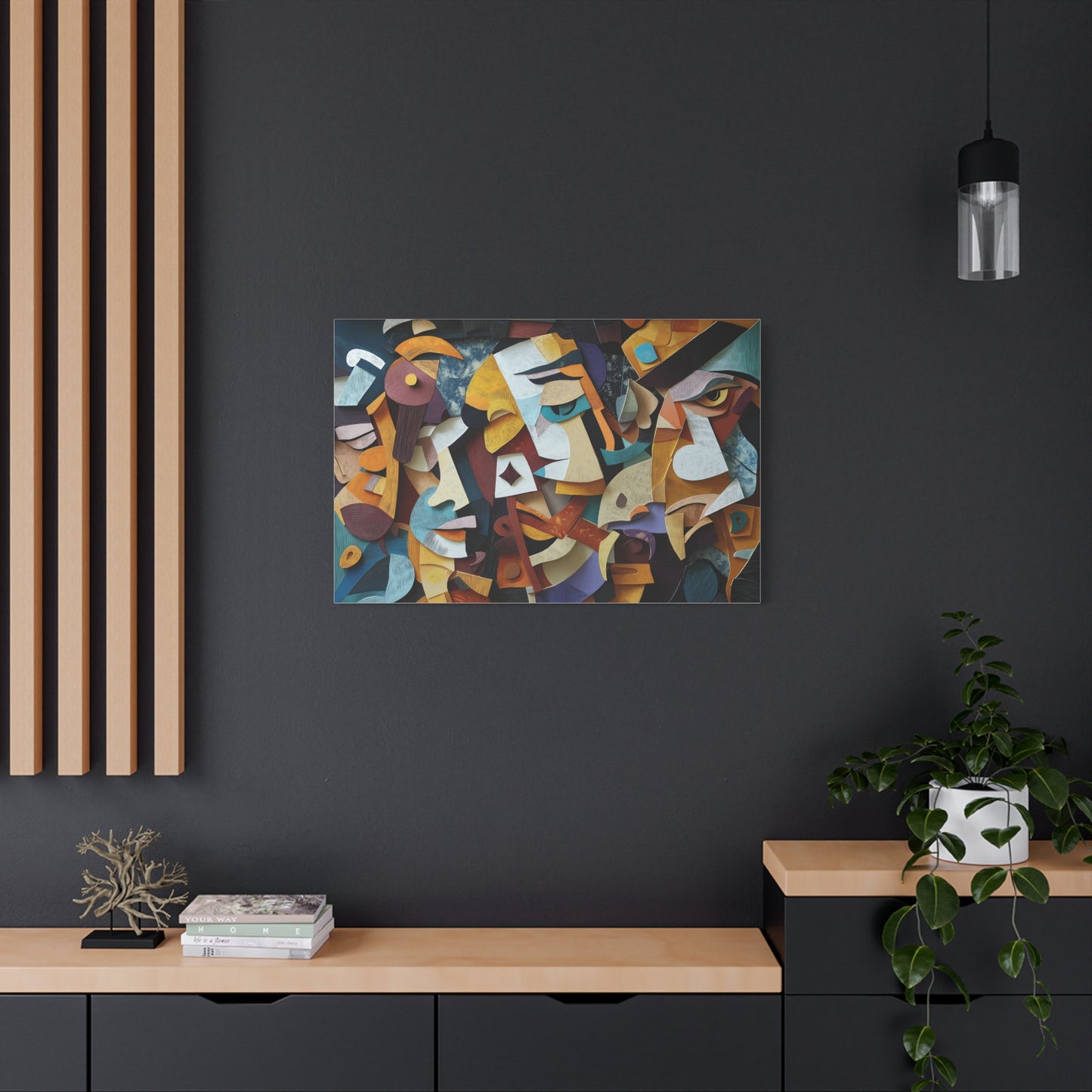 Visages Abstraits en Harmonie Colorée