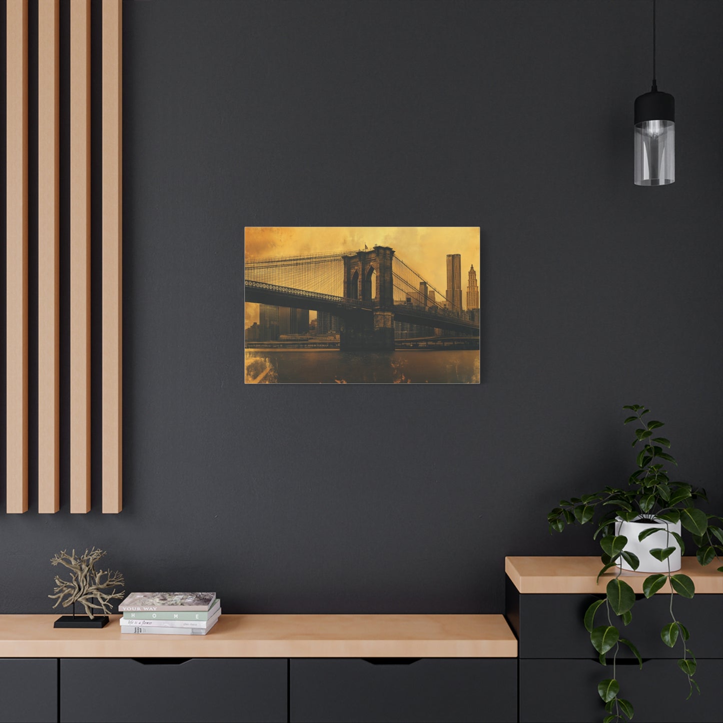 Pont de Brooklyn à l'Aura Dorée