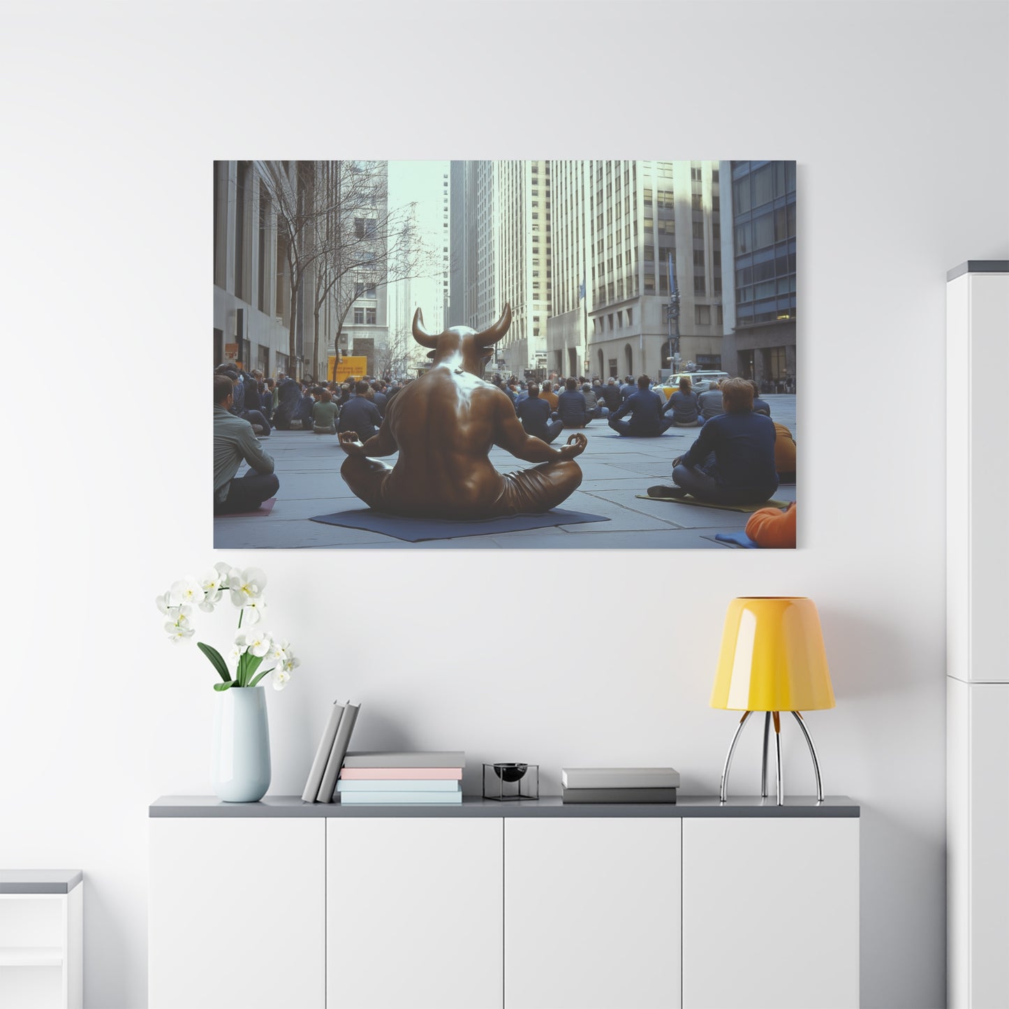 Méditation de Charging Bull avant l'ouverture de Wall Street