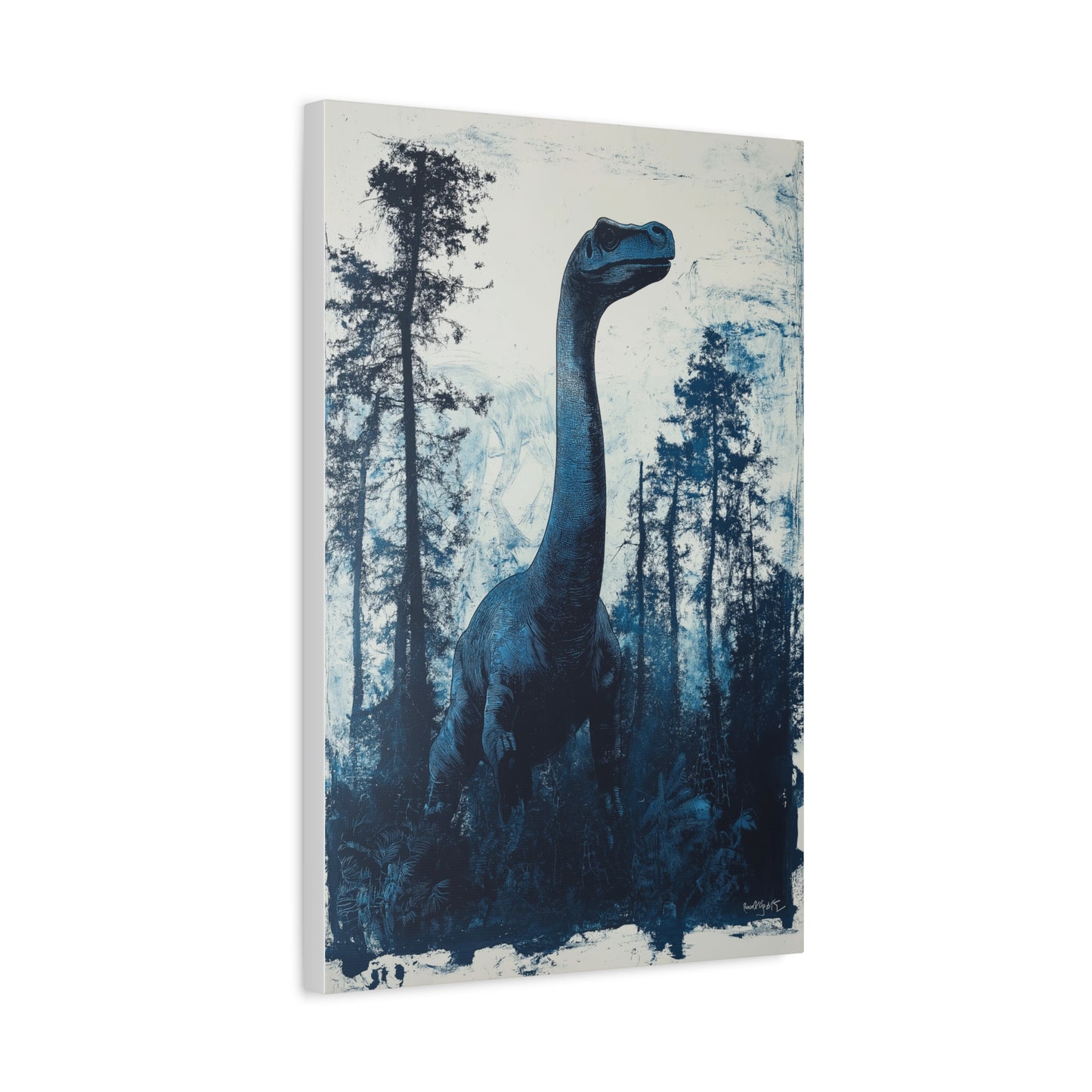 "Dino Bleu Majestueux en Forêt"