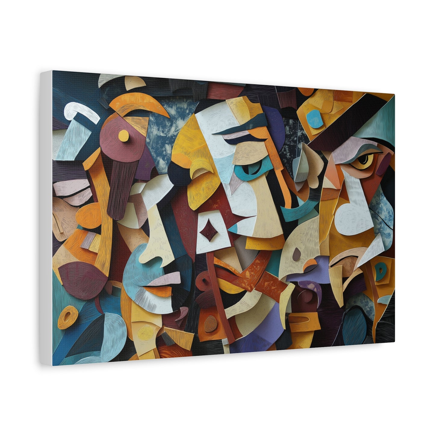 Visages Abstraits en Harmonie Colorée