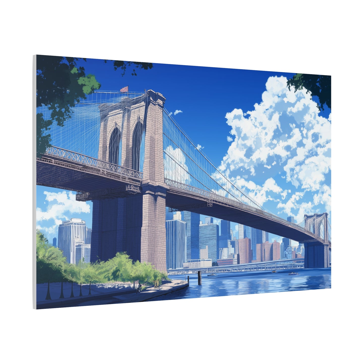 Pont de Brooklyn sous un Ciel Radieux