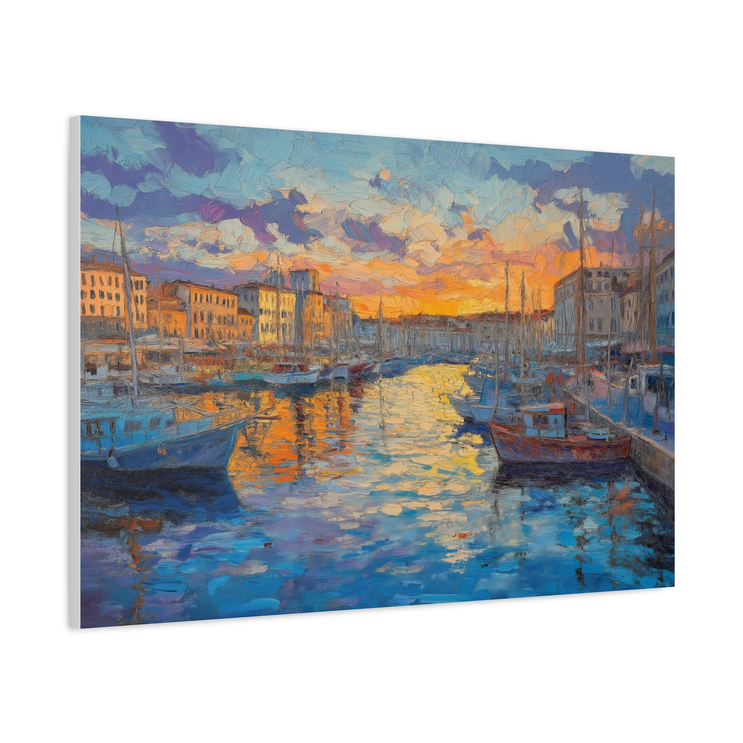 Coucher de Soleil Vibrant au Port