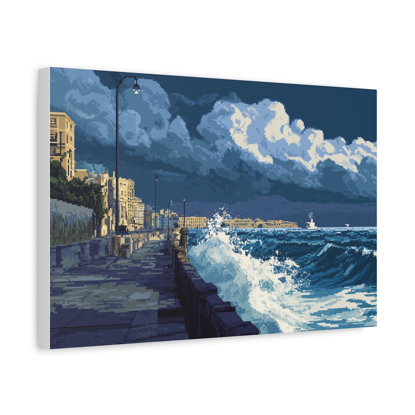Horizon Marin en Tempête tout en Pixels