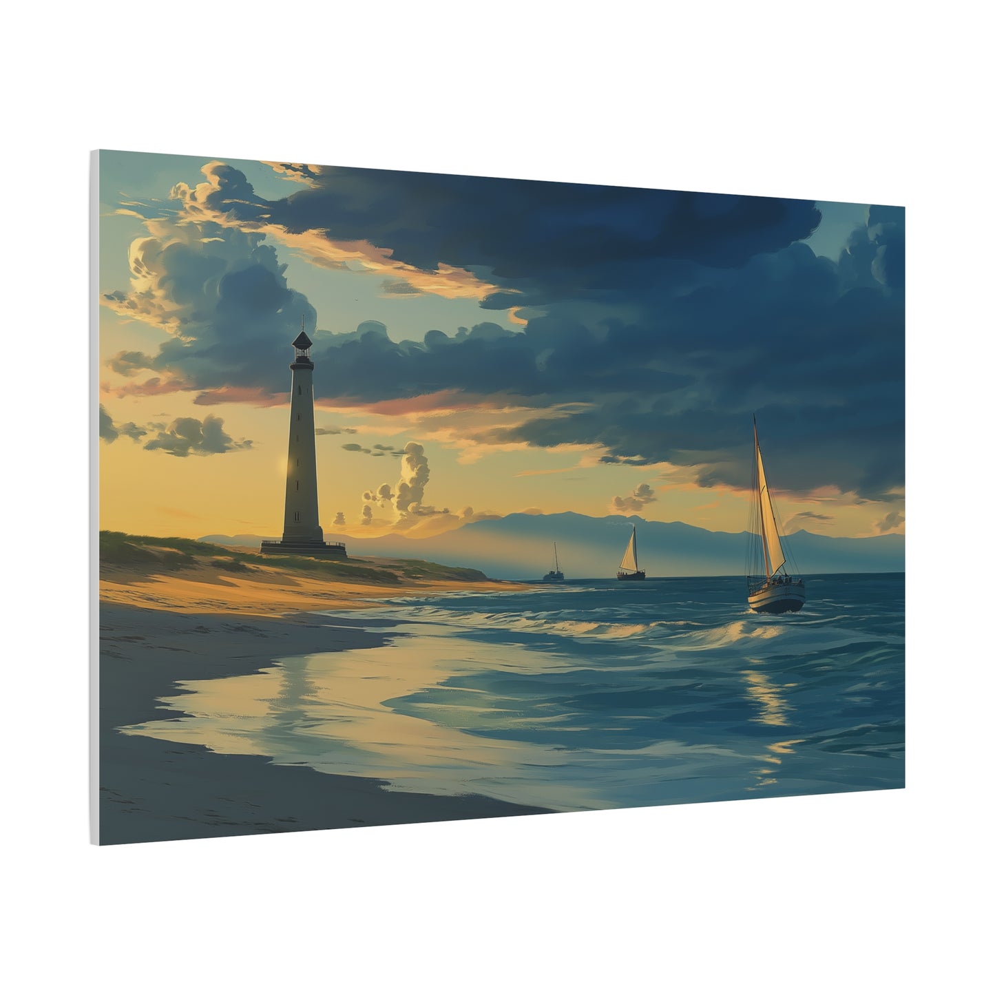 Phare Éclatant à l'Aube Maritime