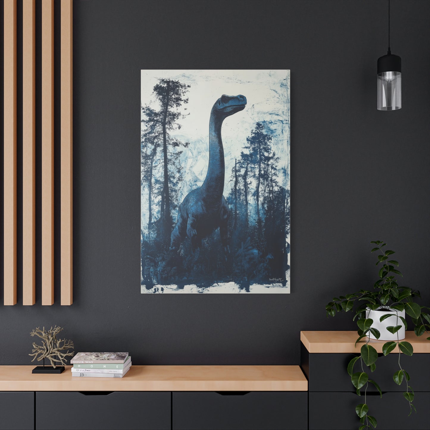 "Dino Bleu Majestueux en Forêt"