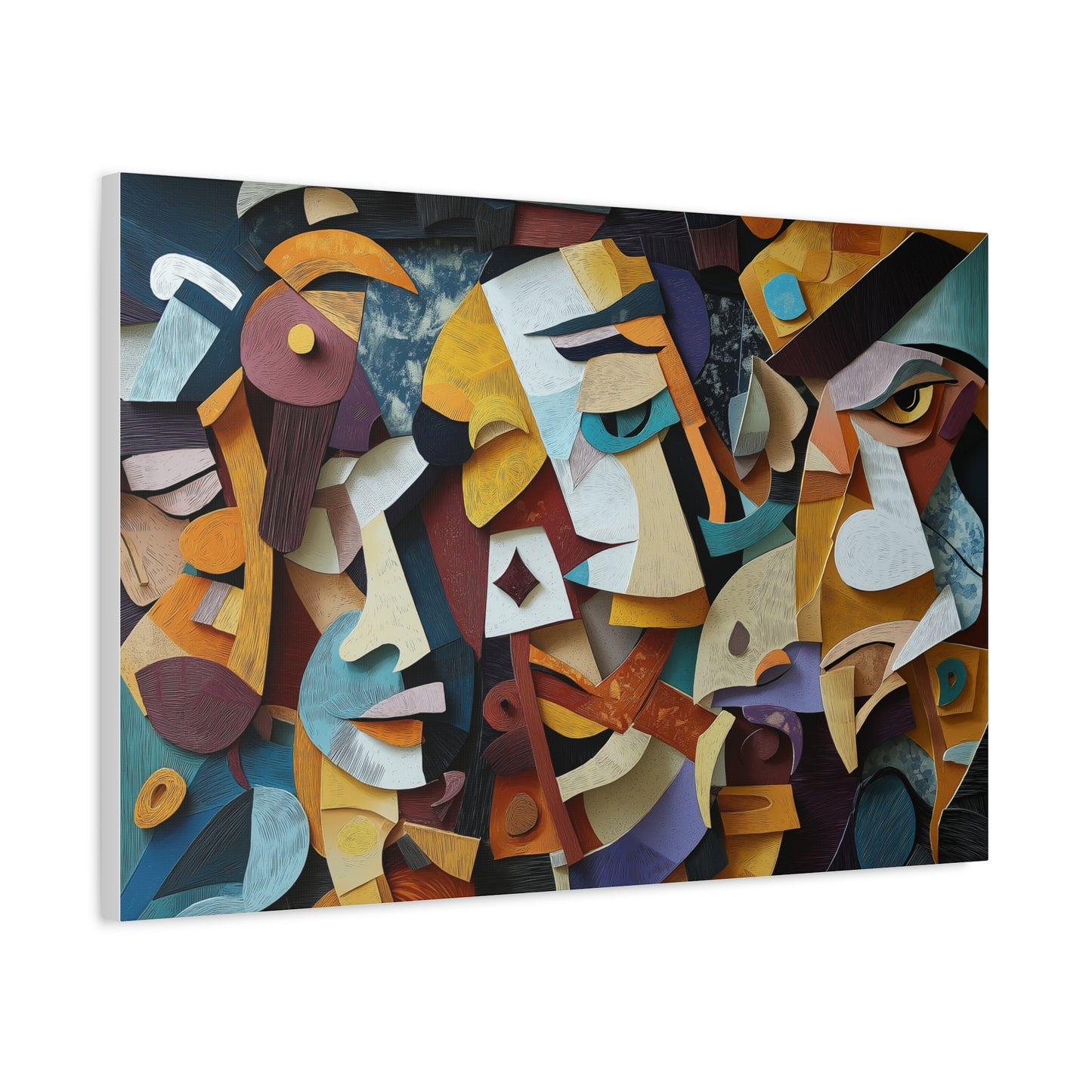 Visages Abstraits en Harmonie Colorée