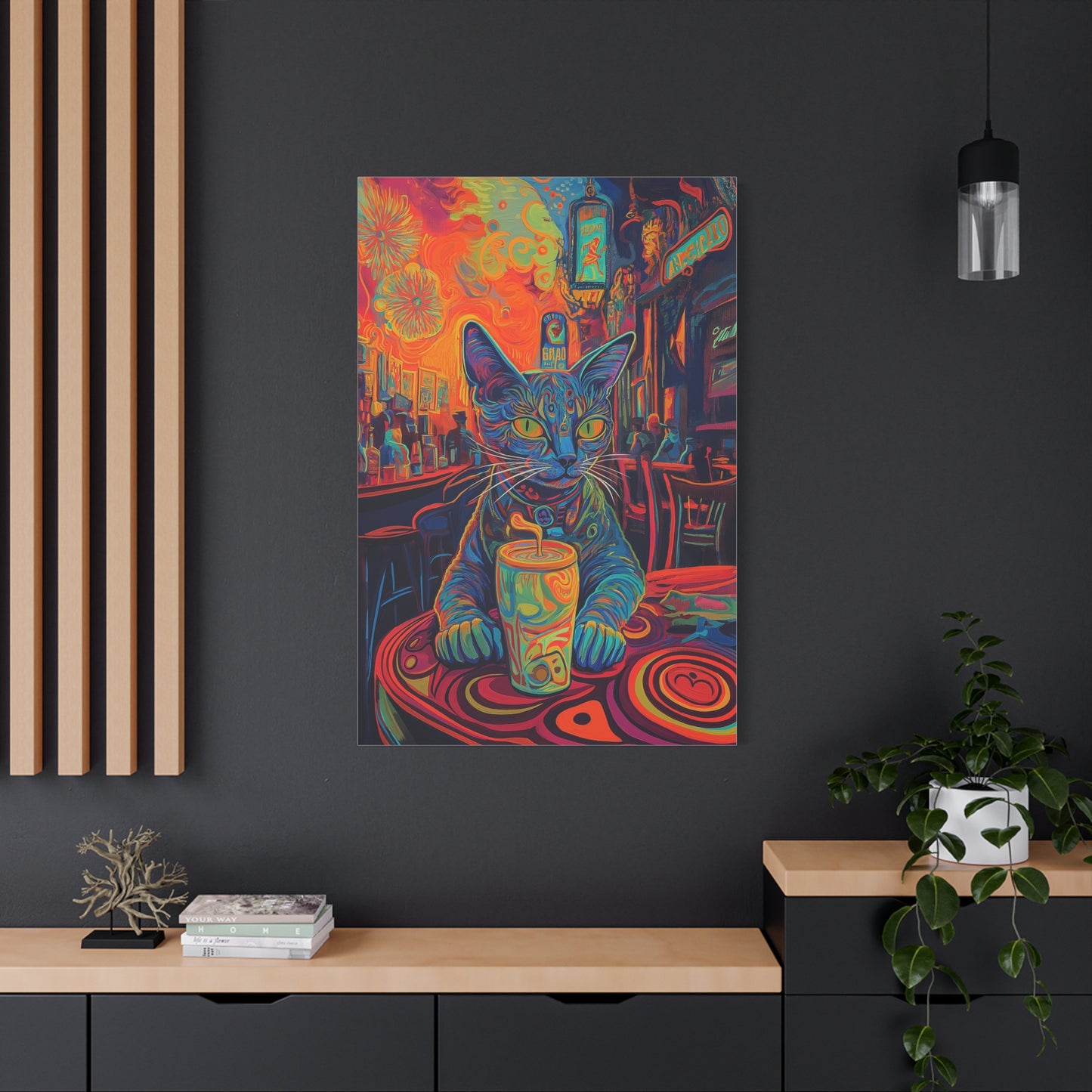 Chat Bohème au Café Psychédélique