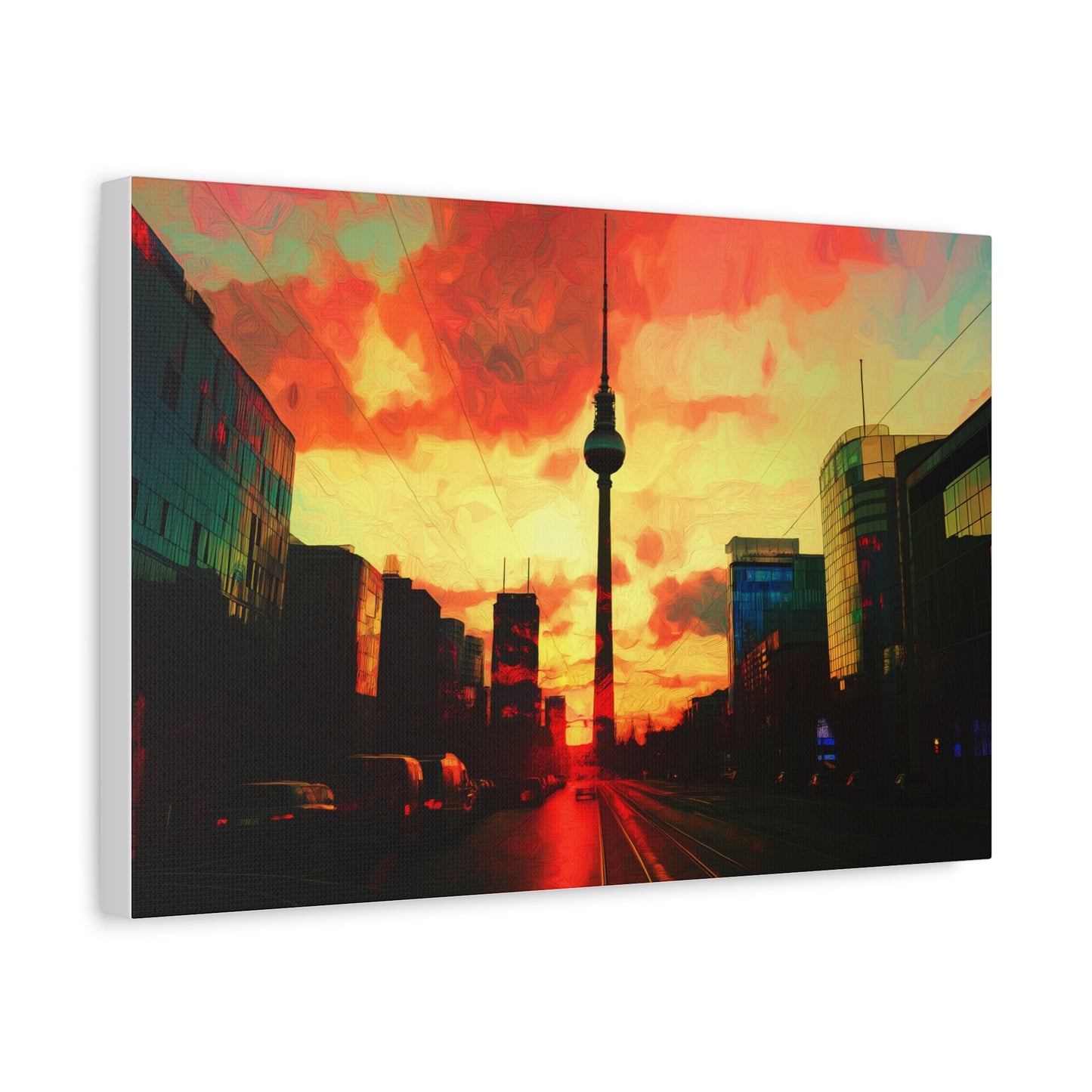Coucher de Soleil Métropolitain devant la Fernsehturm de Berlin