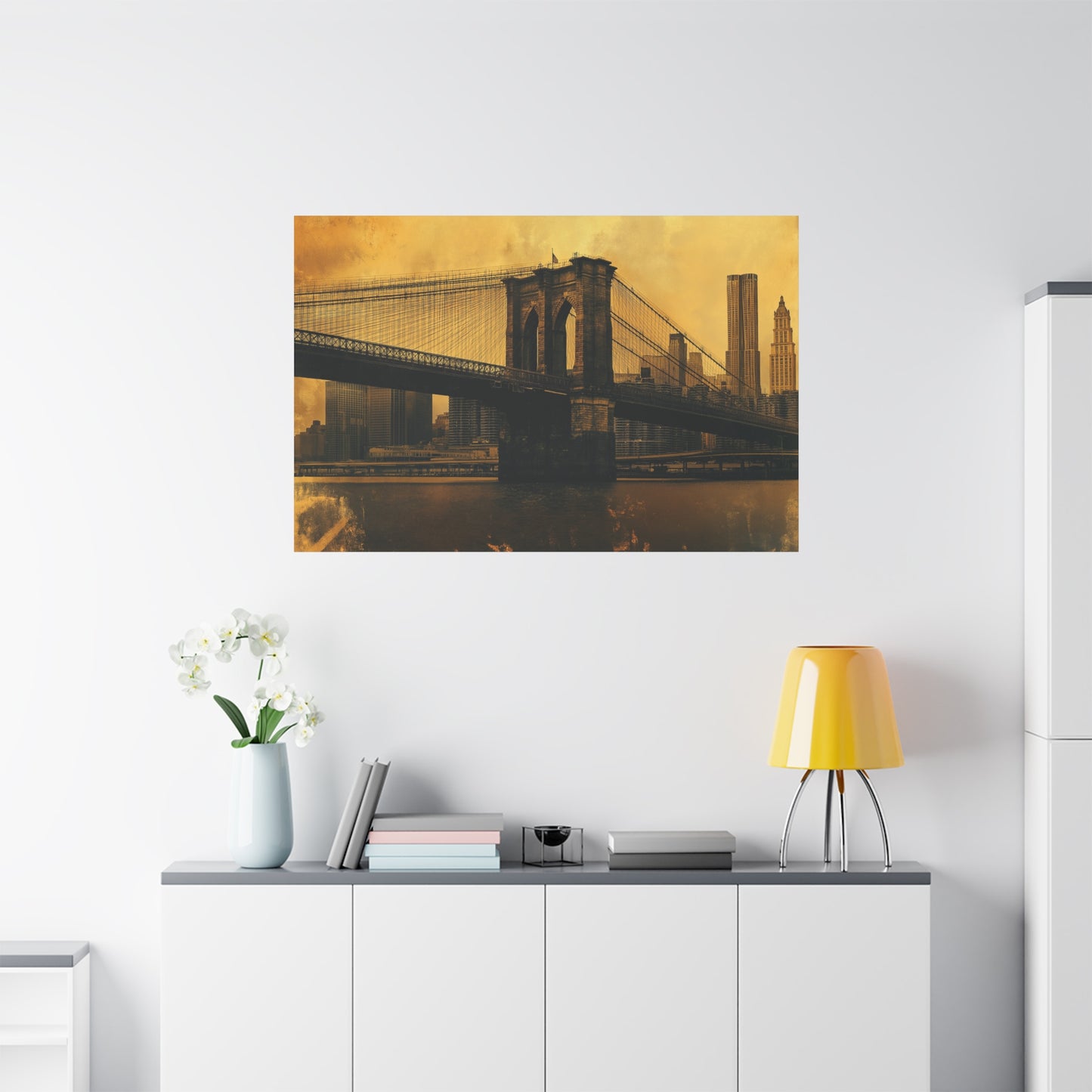 Pont de Brooklyn à l'Aura Dorée