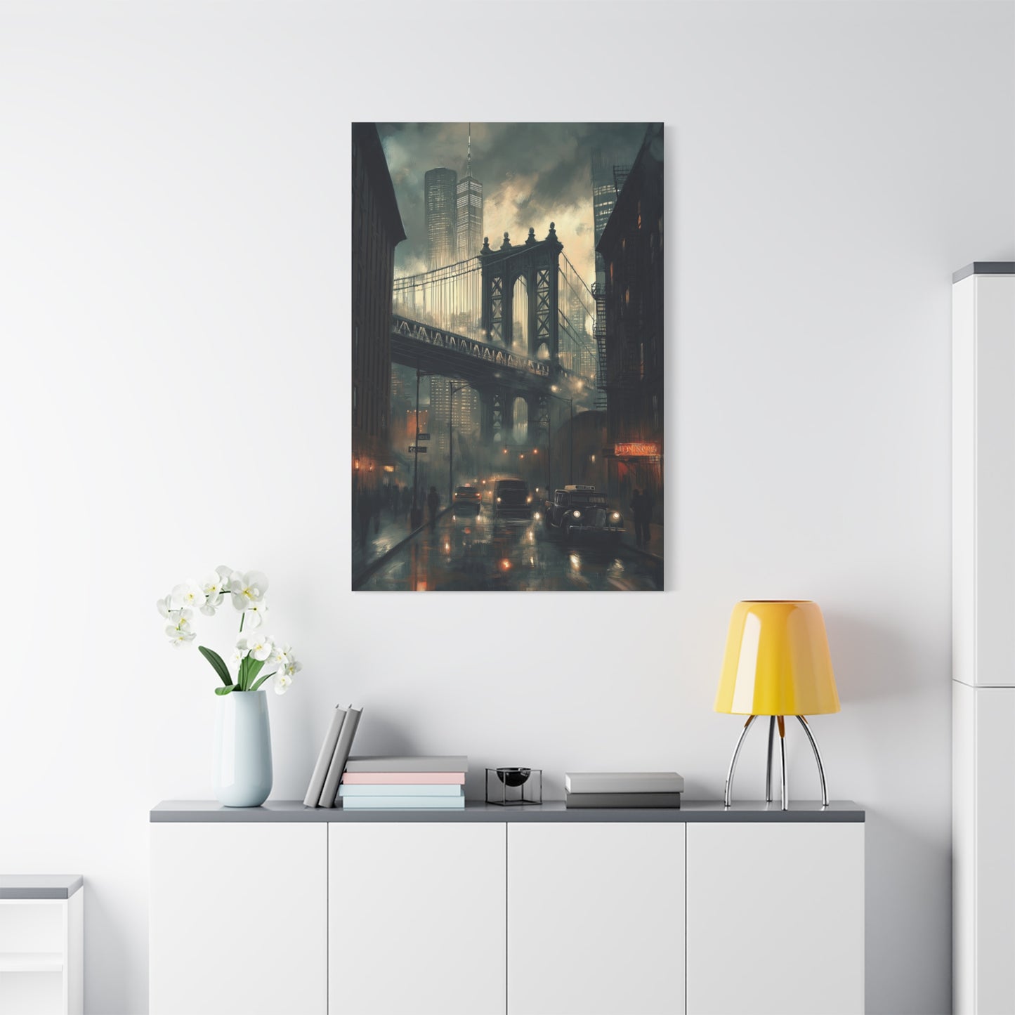 Pont de Manhattan sous la Pluie