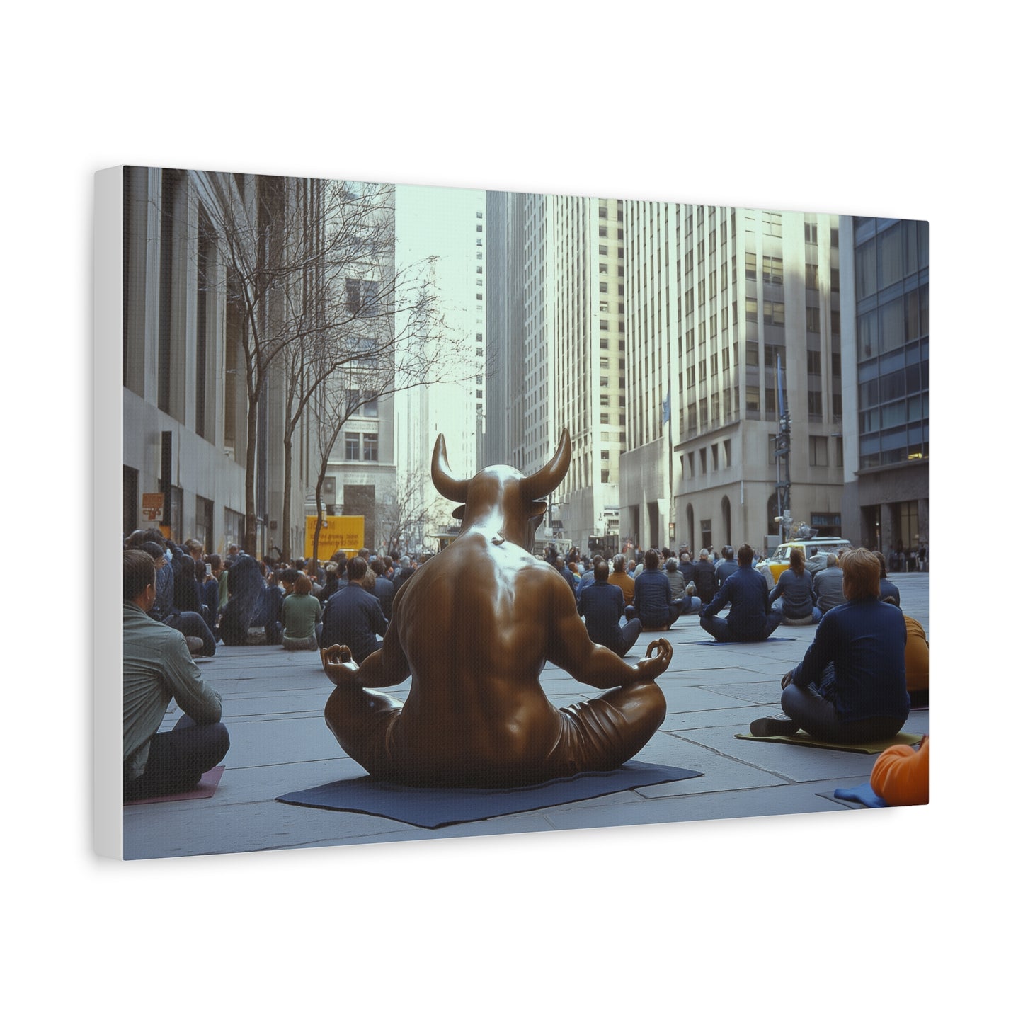 Méditation de Charging Bull avant l'ouverture de Wall Street