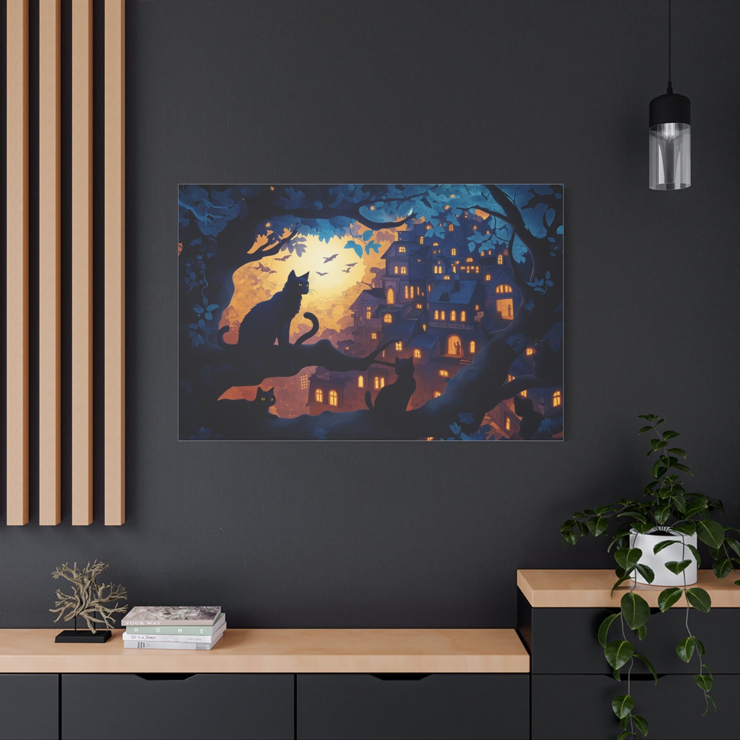 Mystère Nocturne: Chats et Lumières Magiques