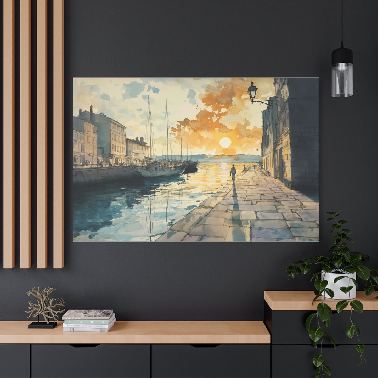 Crépuscule Enchanté au Bord de l'Eau