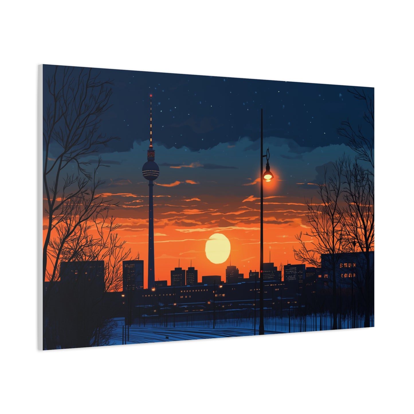 La Fernsehturm de Berlin au Crépuscule
