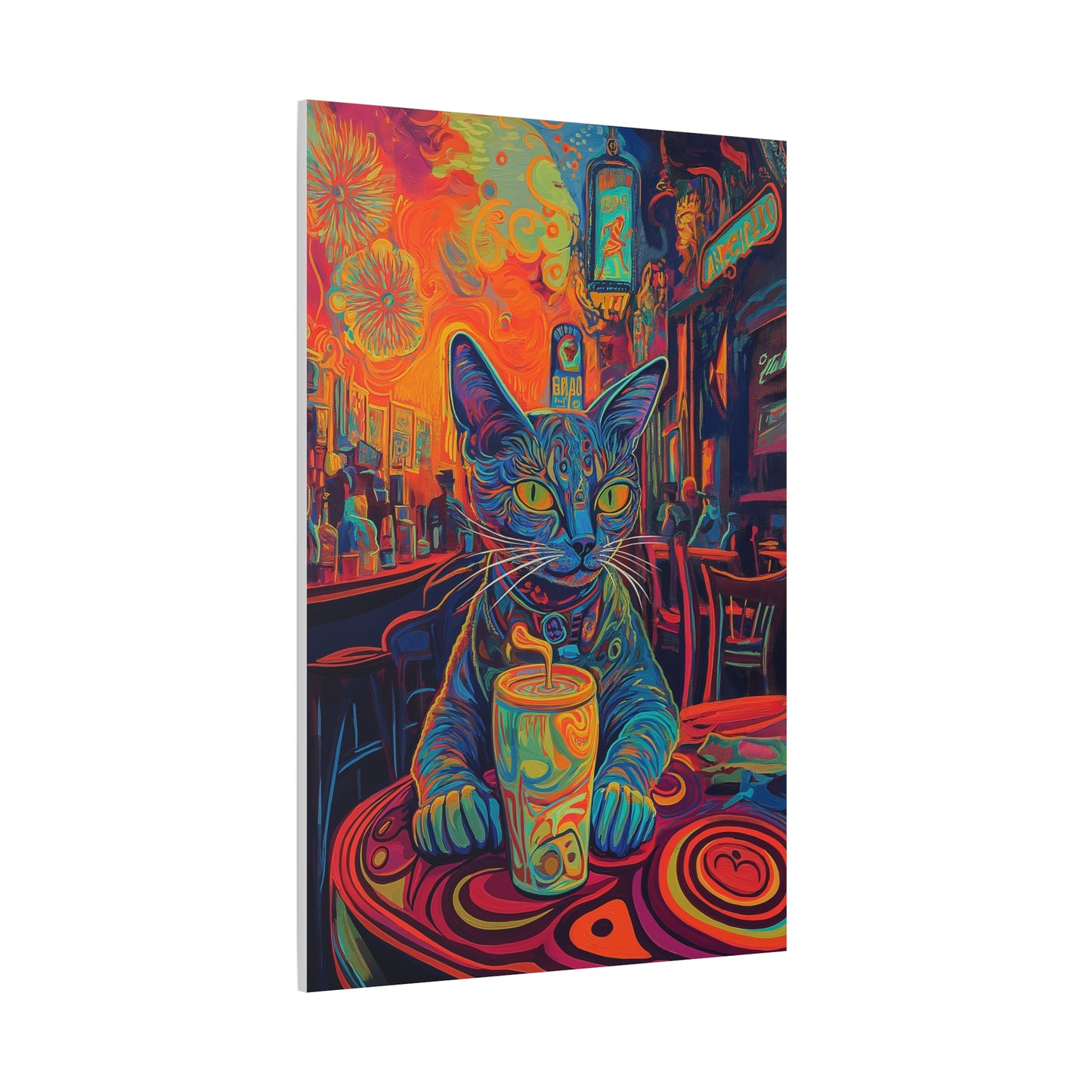 Chat Bohème au Café Psychédélique