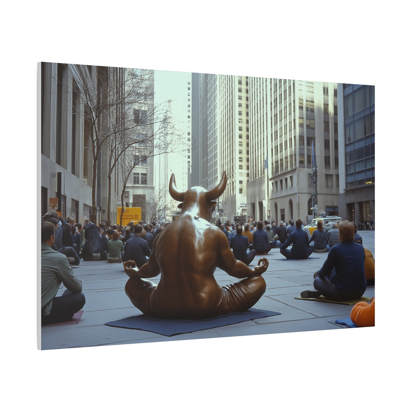 Méditation de Charging Bull avant l'ouverture de Wall Street