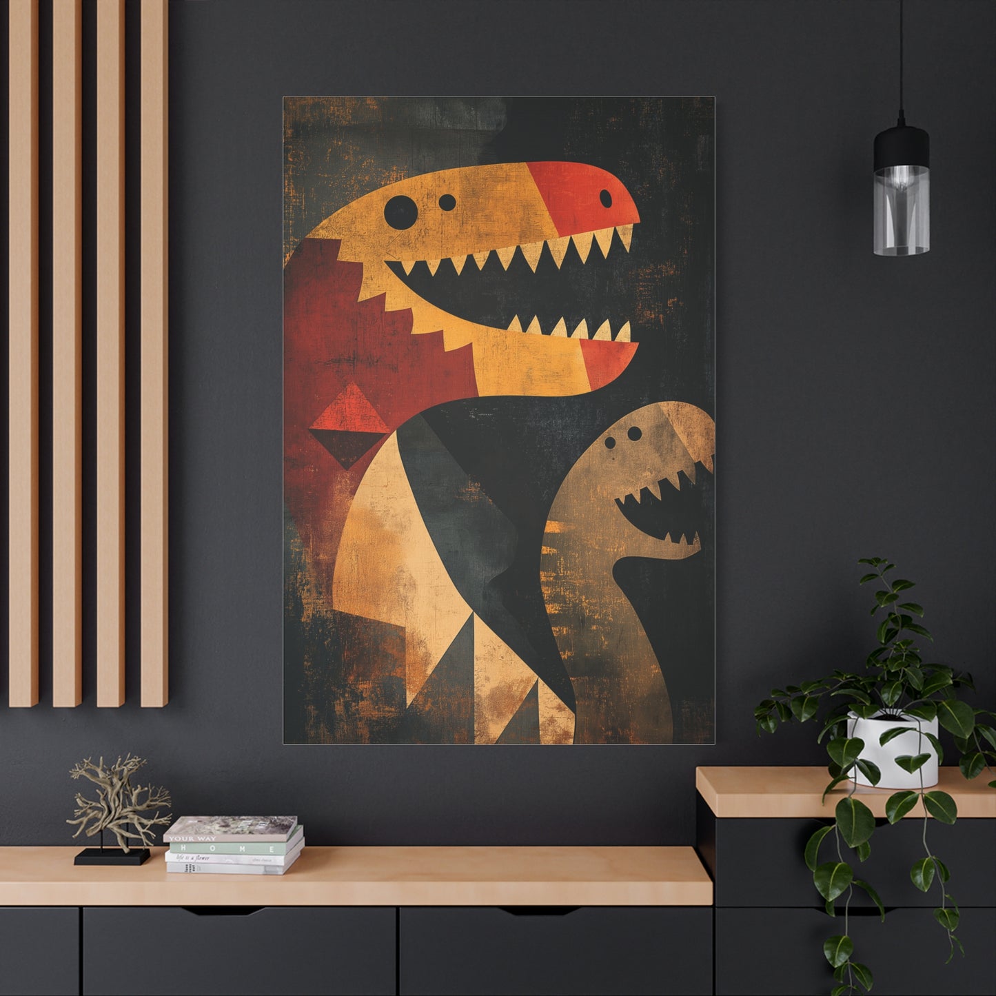Dinosaures Géométriques : Art Préhistorique Moderne