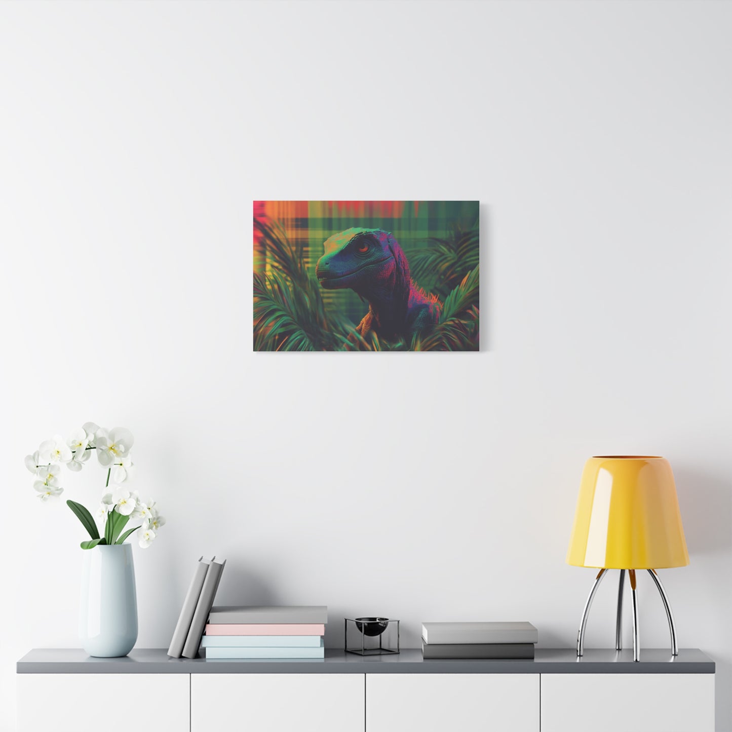Mystérieux Velociraptor aux Couleurs Psychédéliques