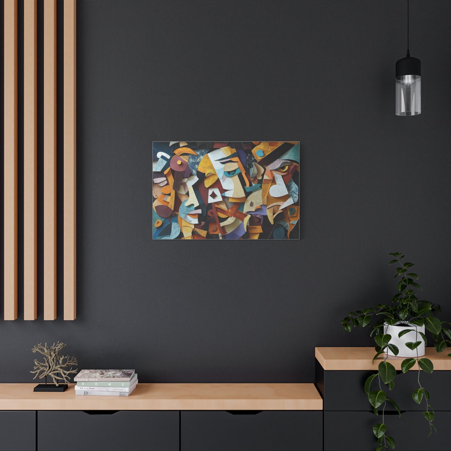 Visages Abstraits en Harmonie Colorée