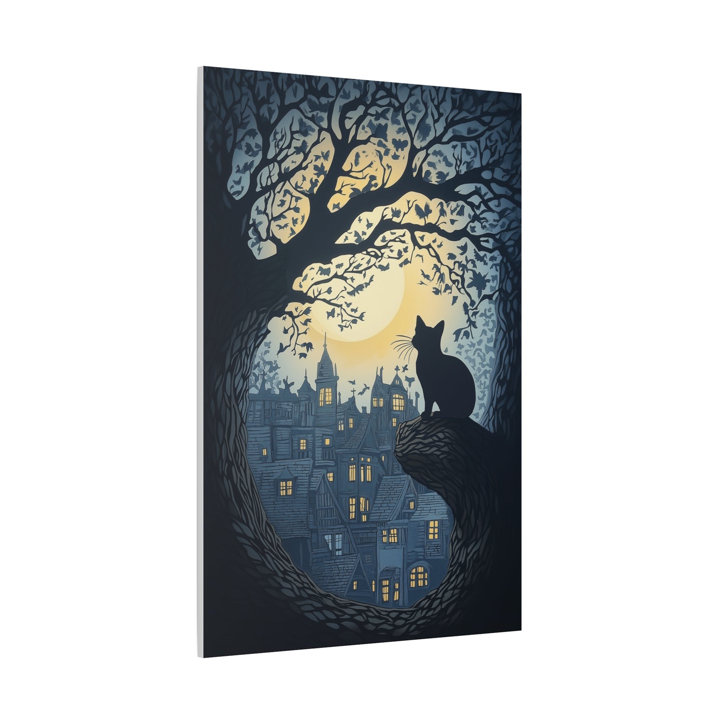 Chat Mystique sous la Lune Enchantée