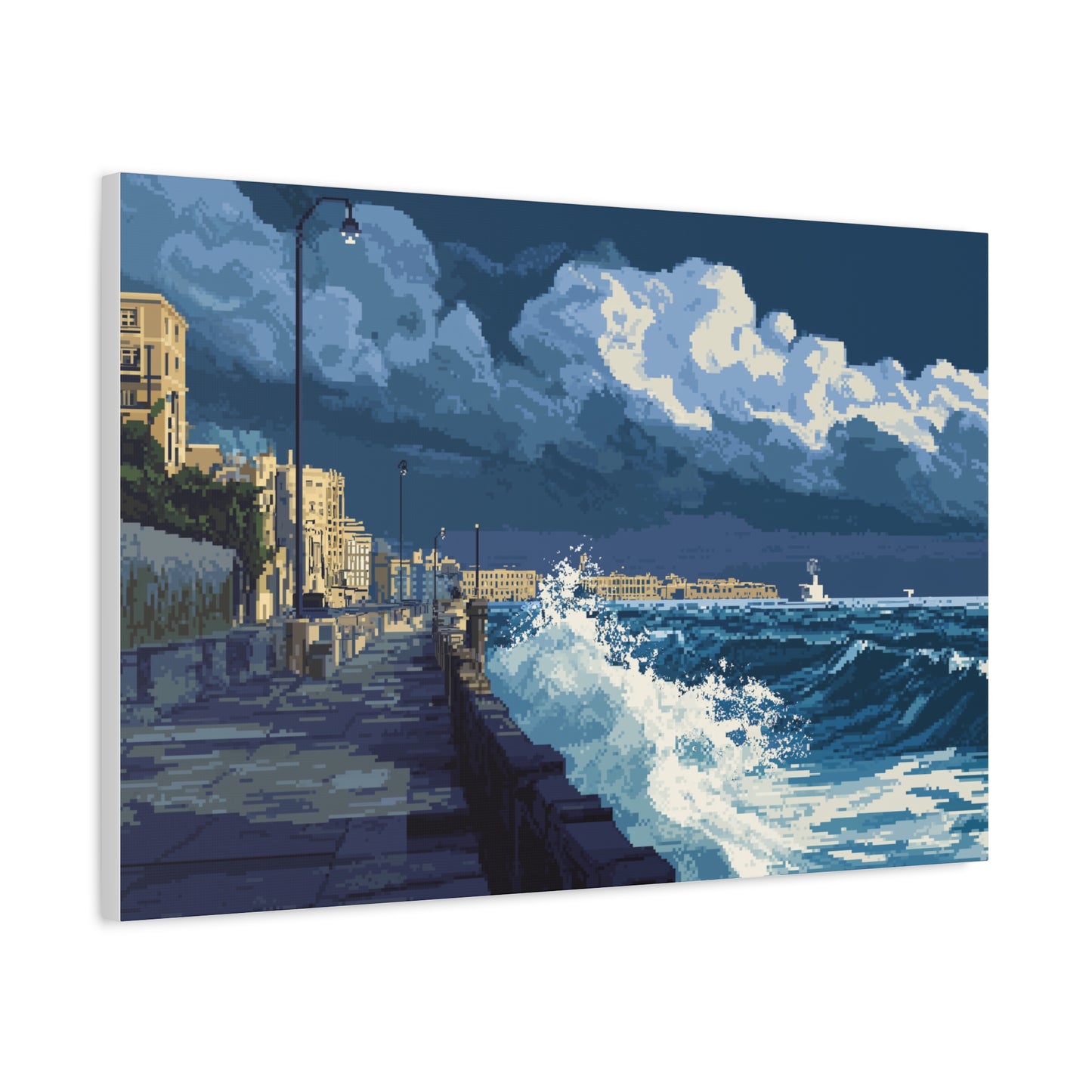Horizon Marin en Tempête tout en Pixels
