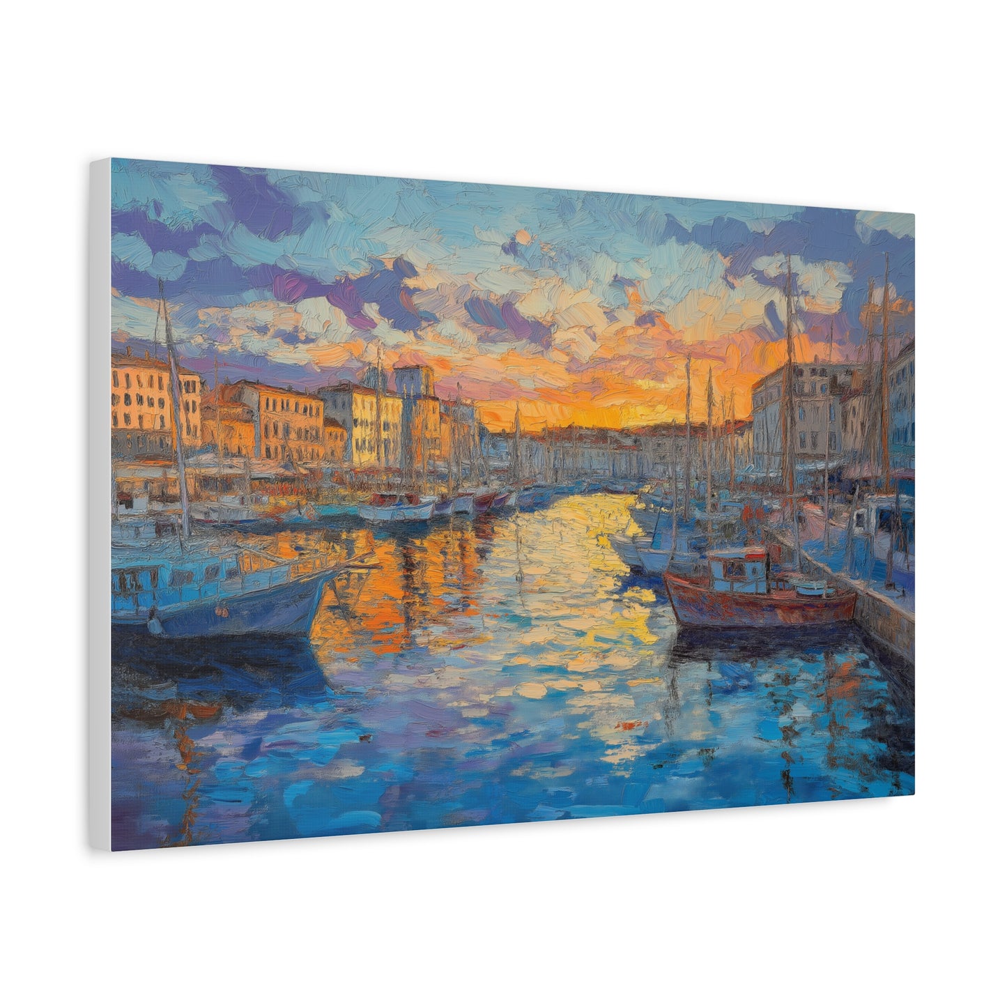 Coucher de Soleil Vibrant au Port