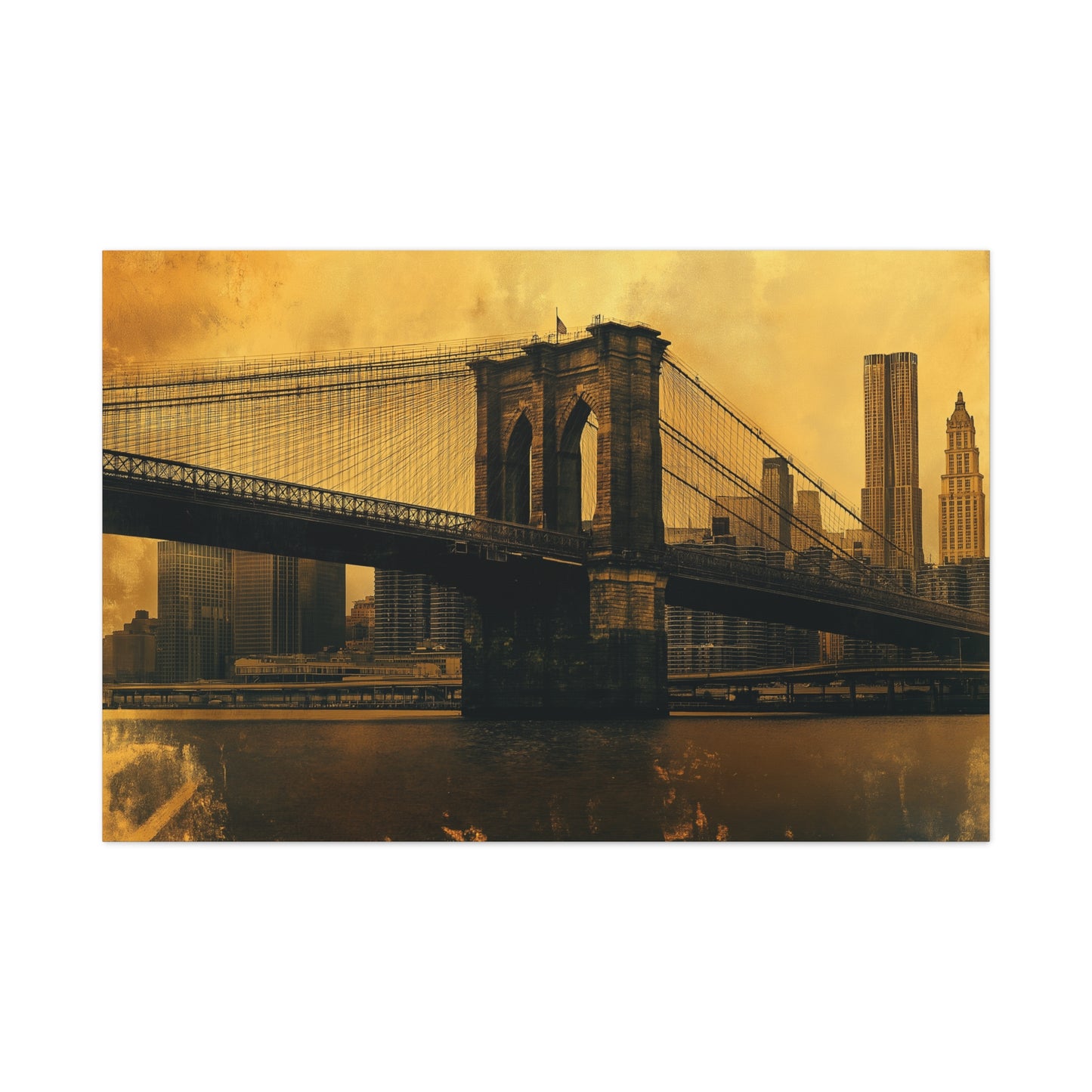 Pont de Brooklyn à l'Aura Dorée