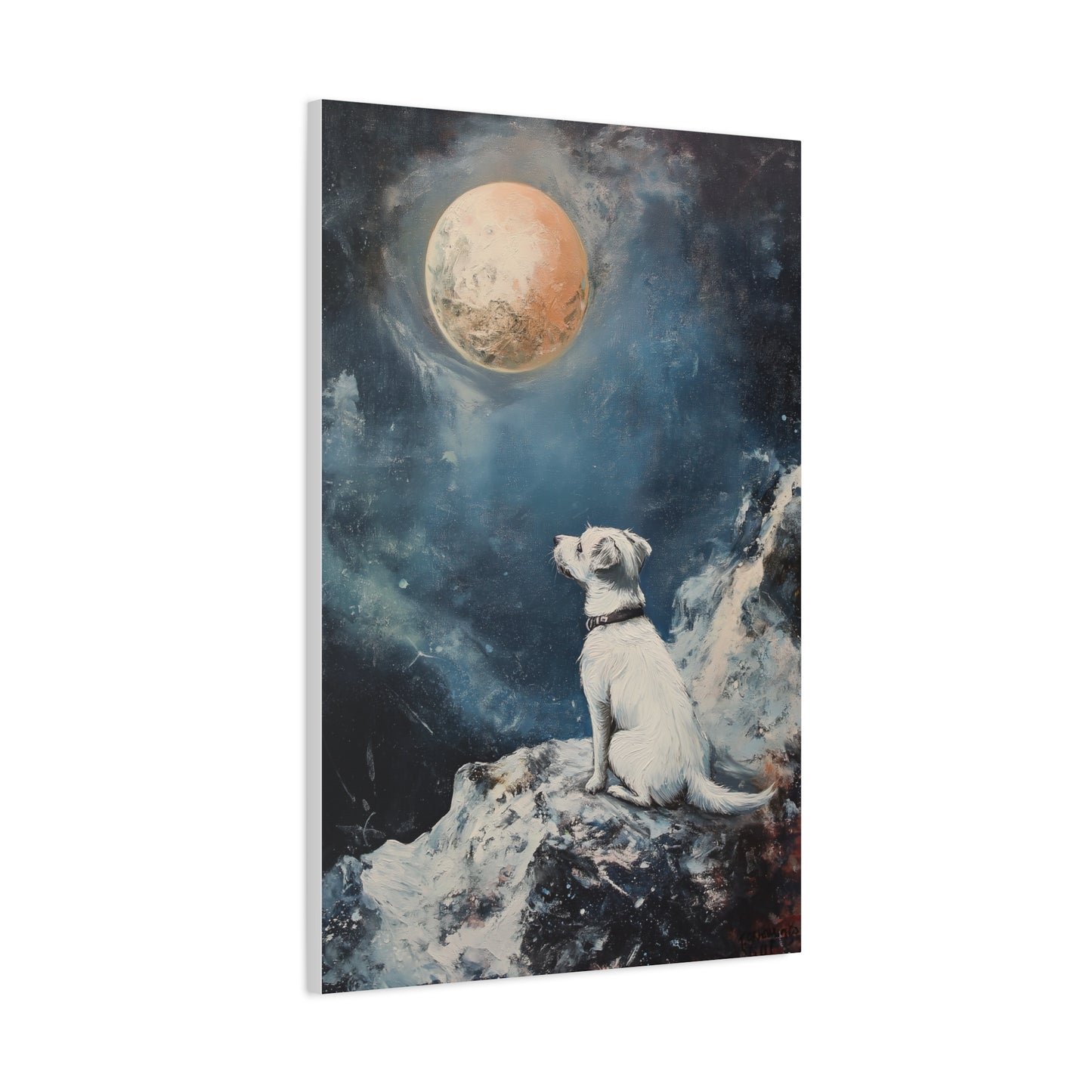 Chien Cosmique sous la Lune Rêveuse