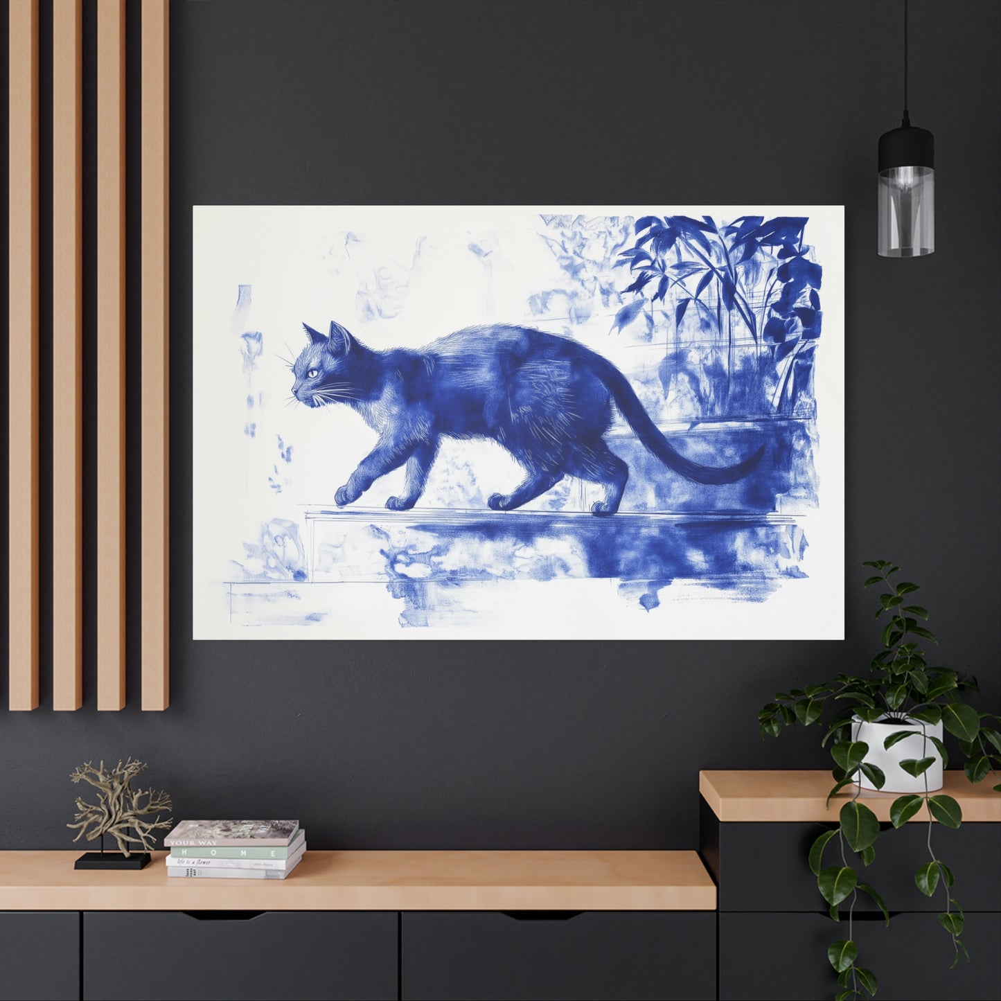 Chat Mystique en Bleu Poétique