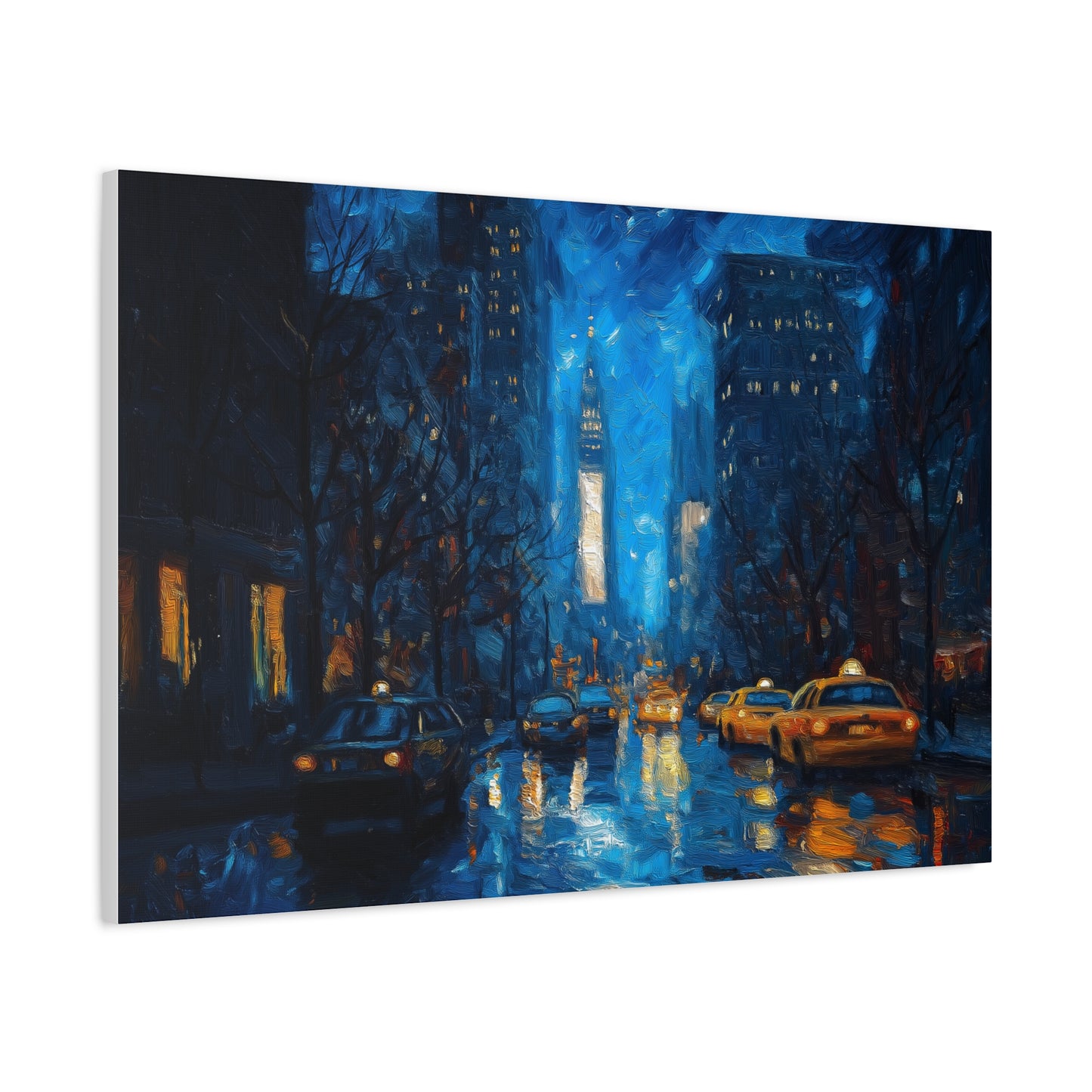 Éclat Urbain sous la Pluie Nocturne