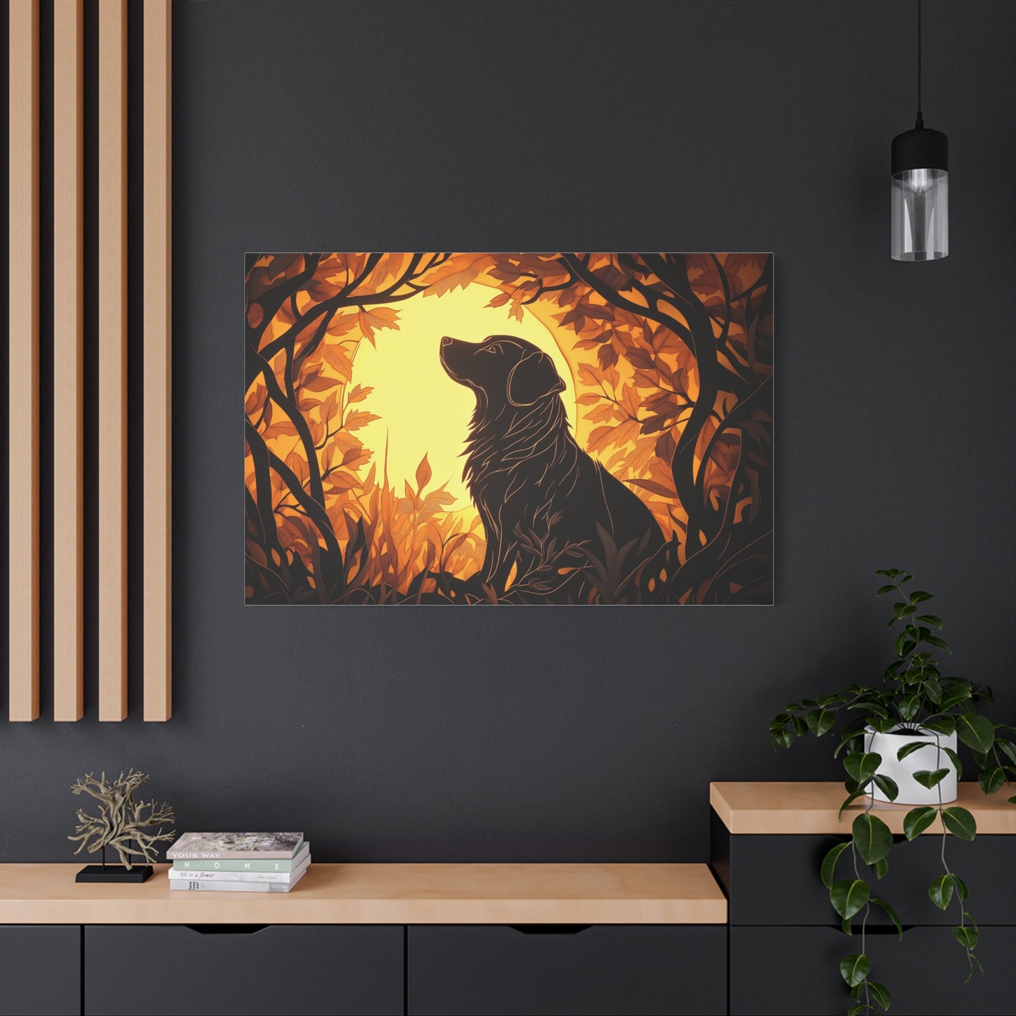 Chien Rêveur au Crépuscule Enchanté