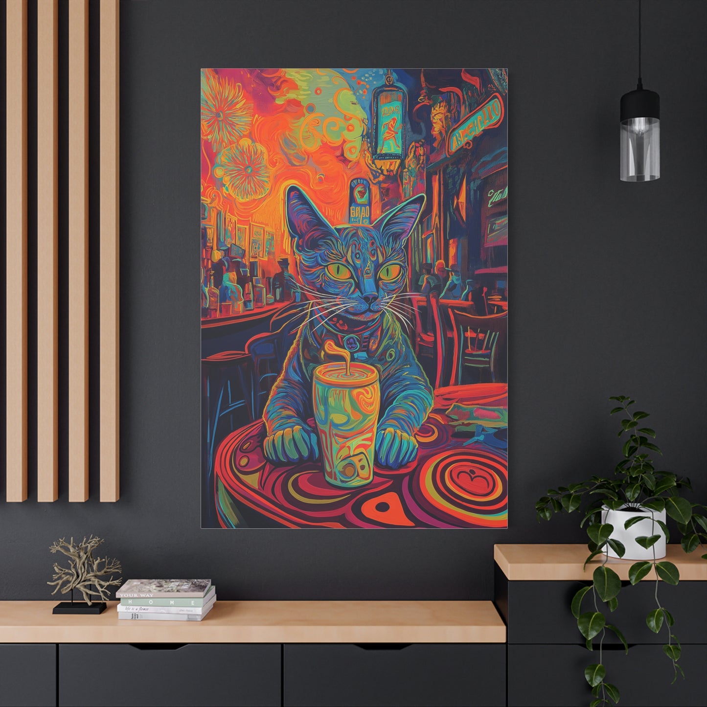 Chat Bohème au Café Psychédélique