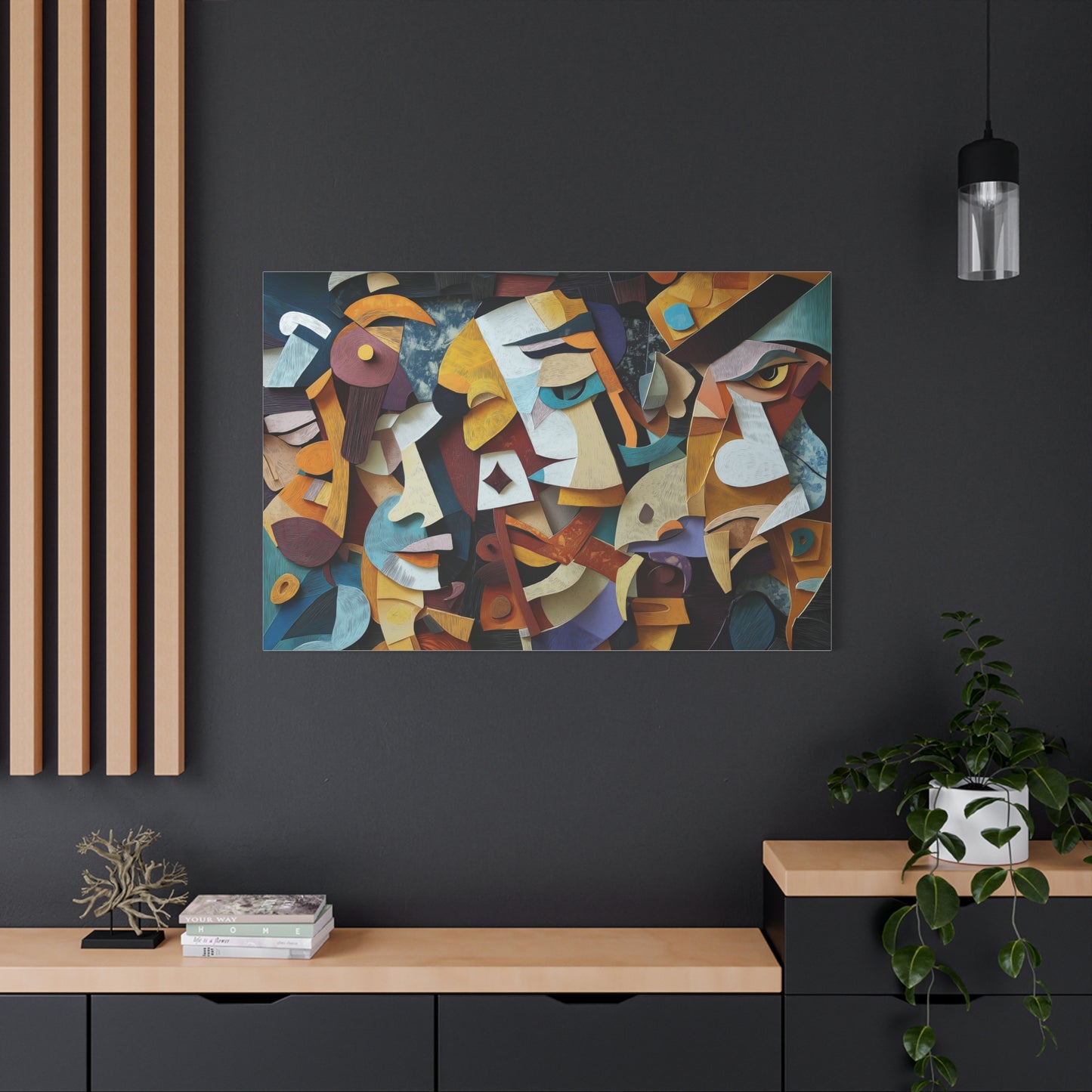 Visages Abstraits en Harmonie Colorée